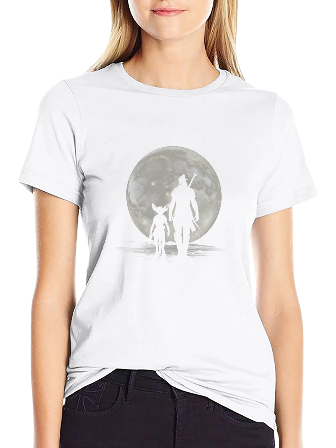 Black Moonlit Duo Black Graphic Tee view 9