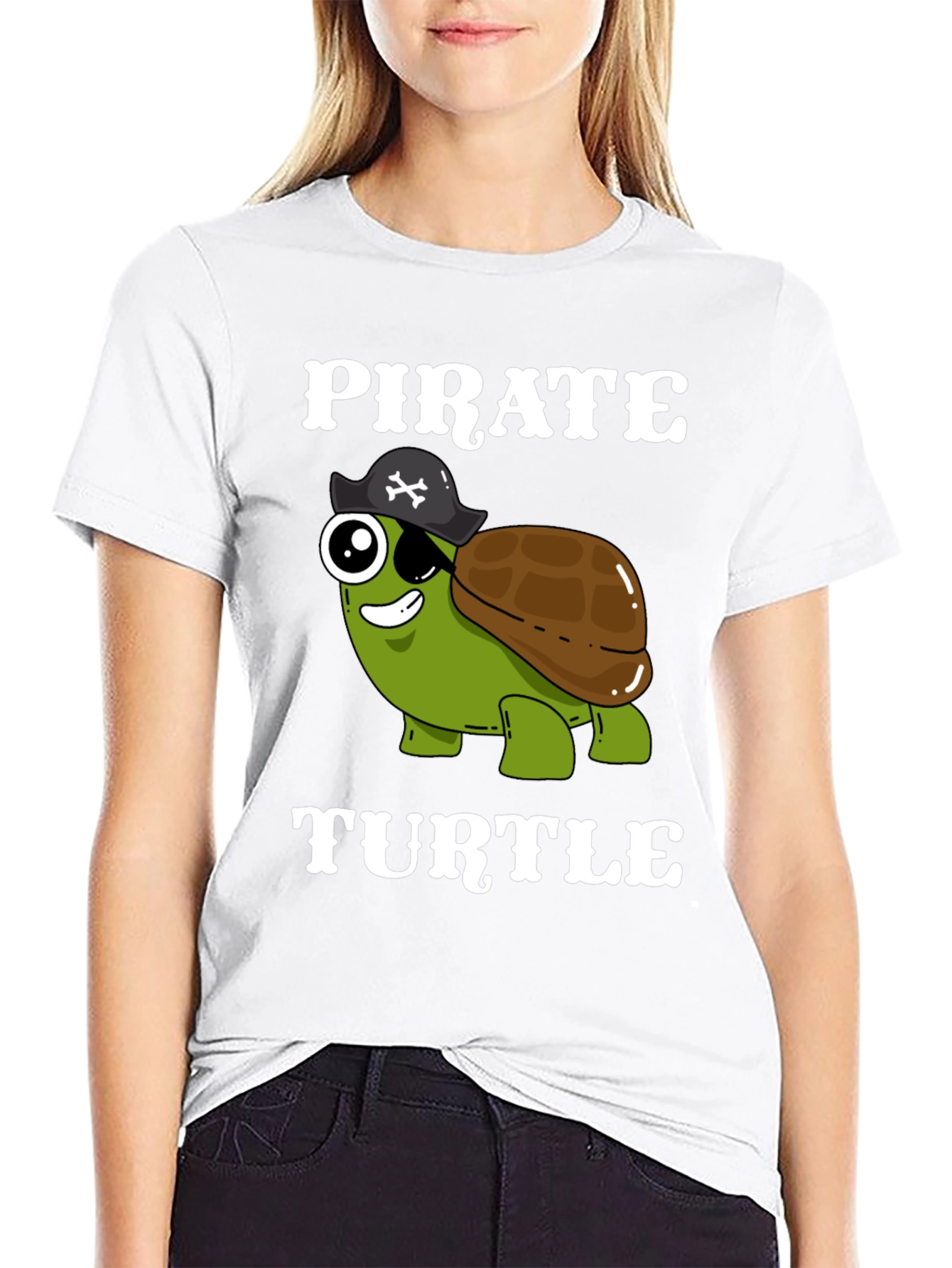 Black Pirate Turtle T-Shirt - Funny Cartoon Tee view 9