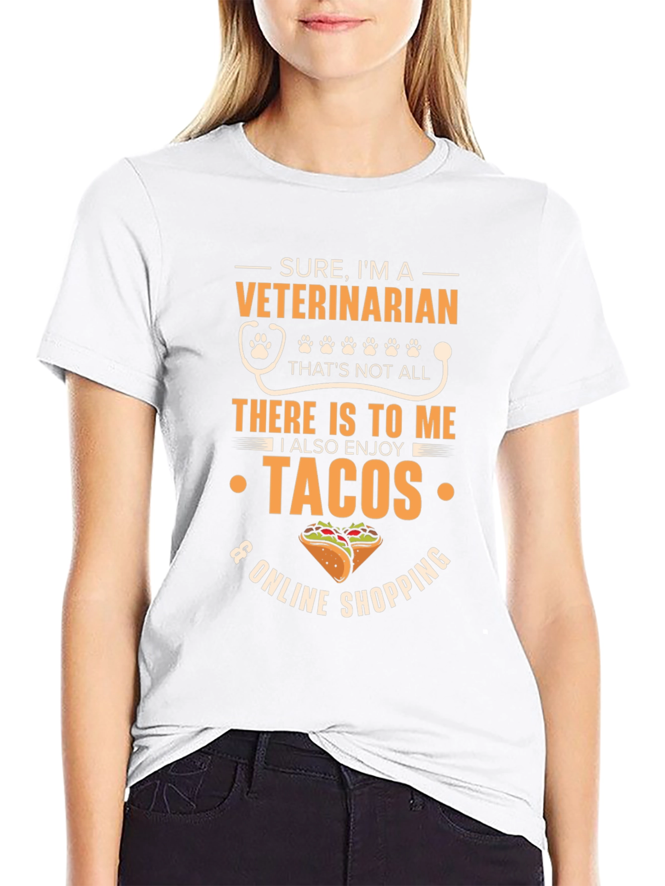 Black Veterinarian Tacos & Online Shopping T-Shirt view 9