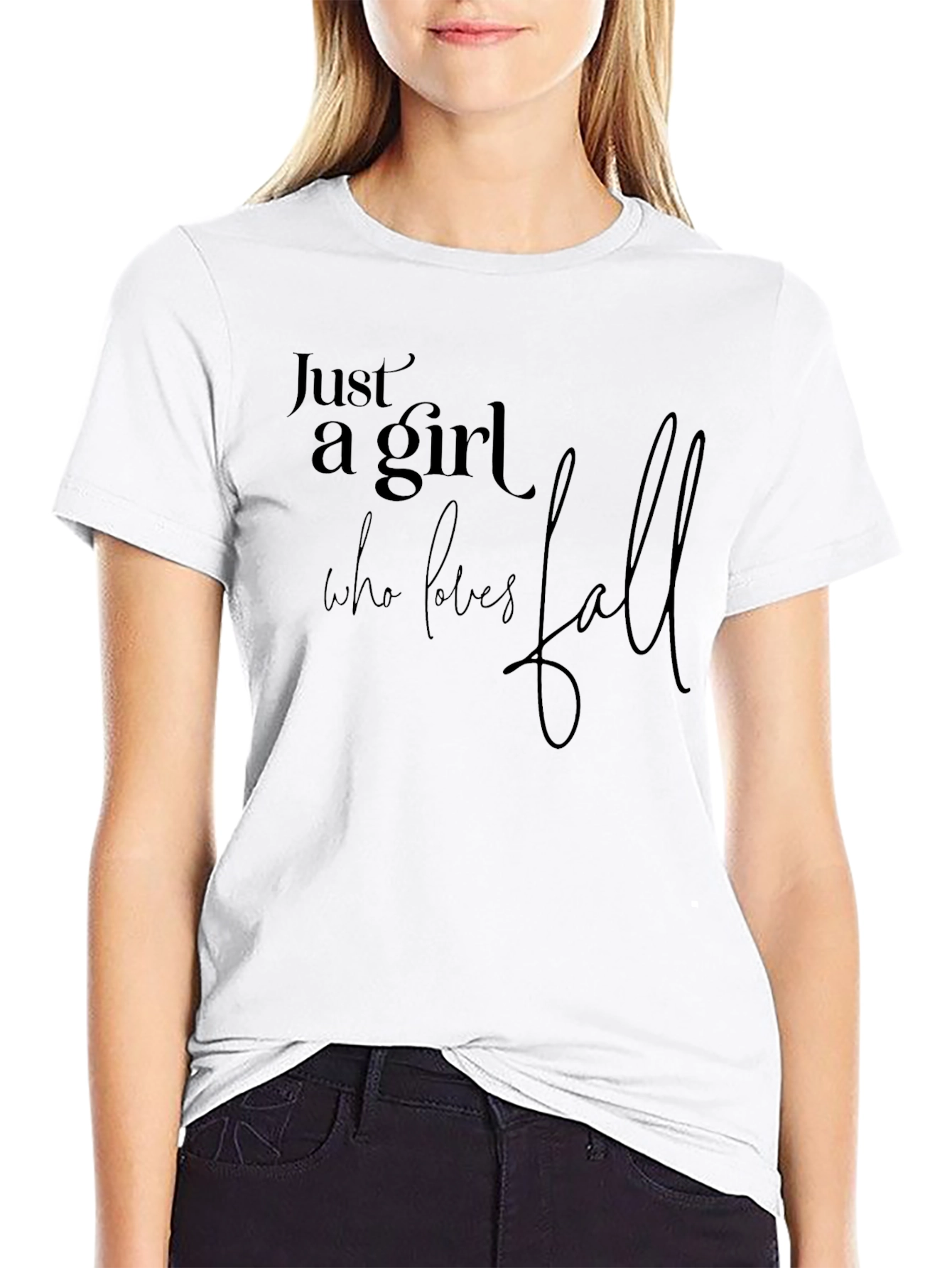 Black Just a Girl Who Loves Fall - Graphic Tee view 9