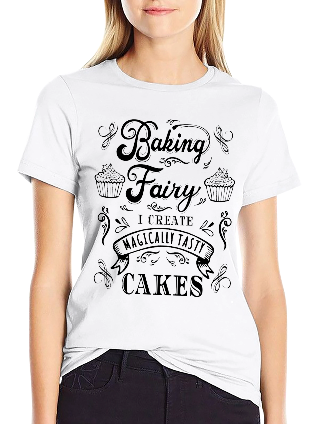 Black Baking Fairy T-Shirt: I Create Magically Tasty Cakes view 9