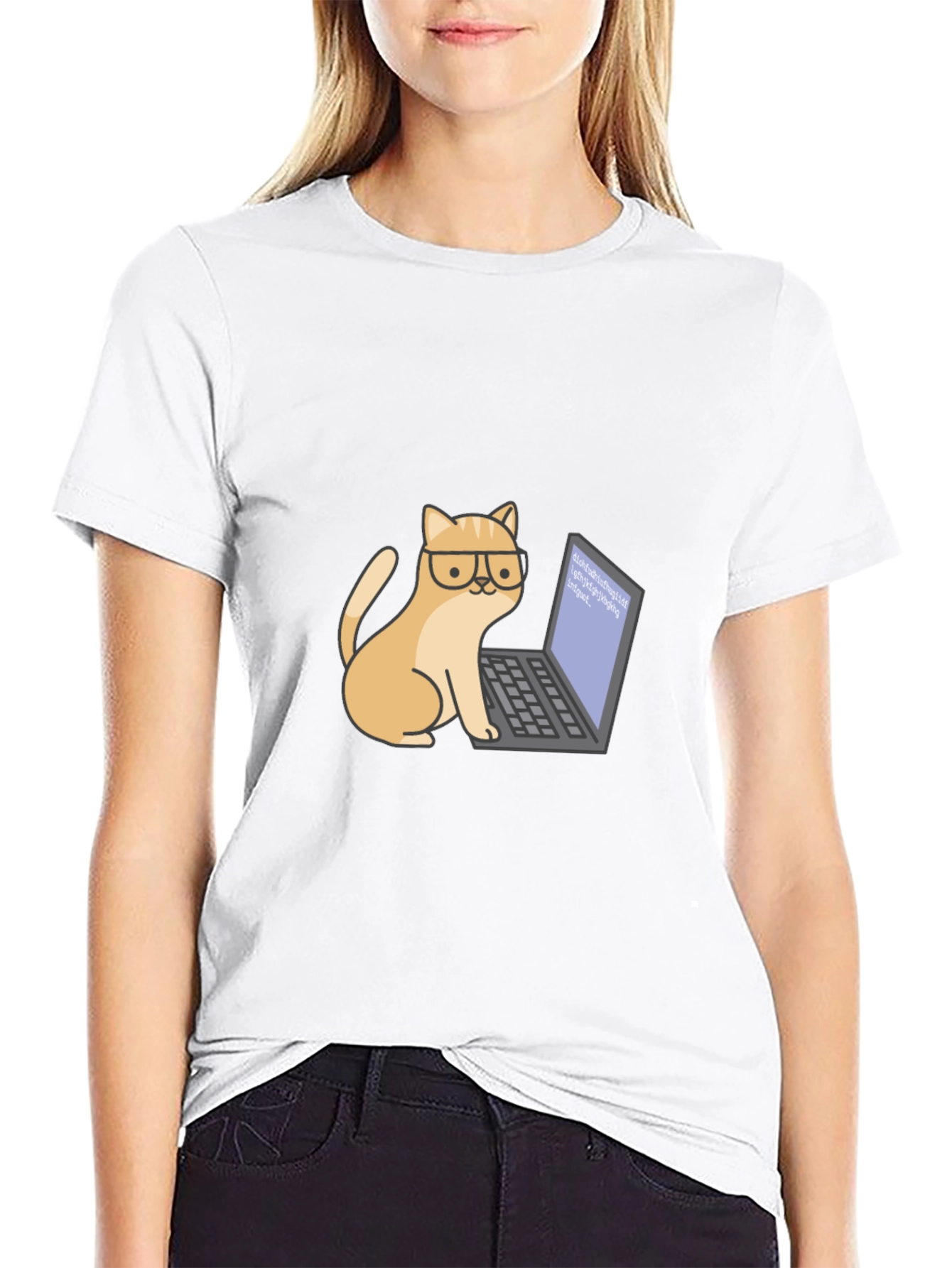 Black Cat Programmer T-Shirt - Cute & Geeky view 9