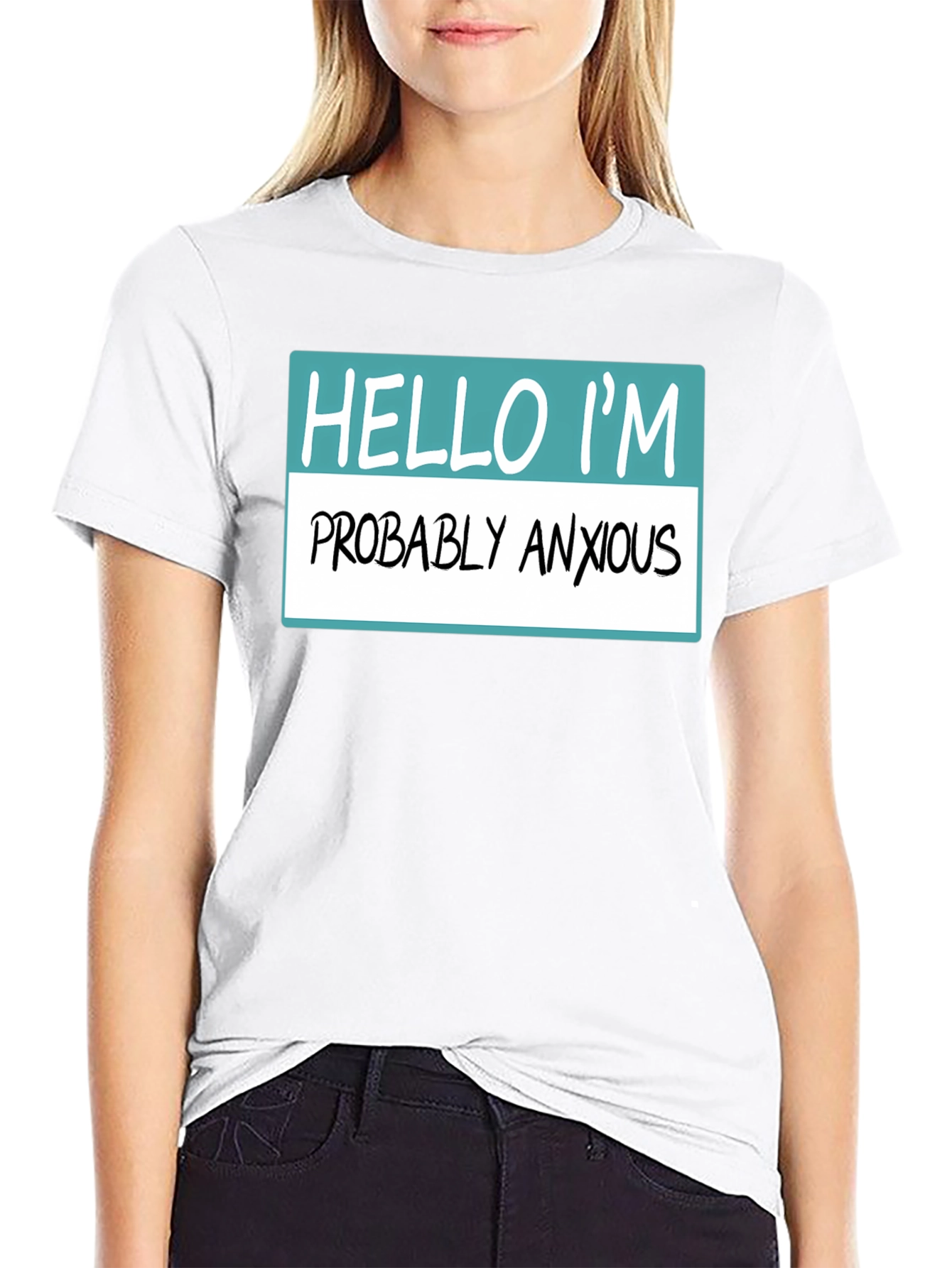 Black Anxious Humor T-Shirt - Novelty Graphic Tee view 9