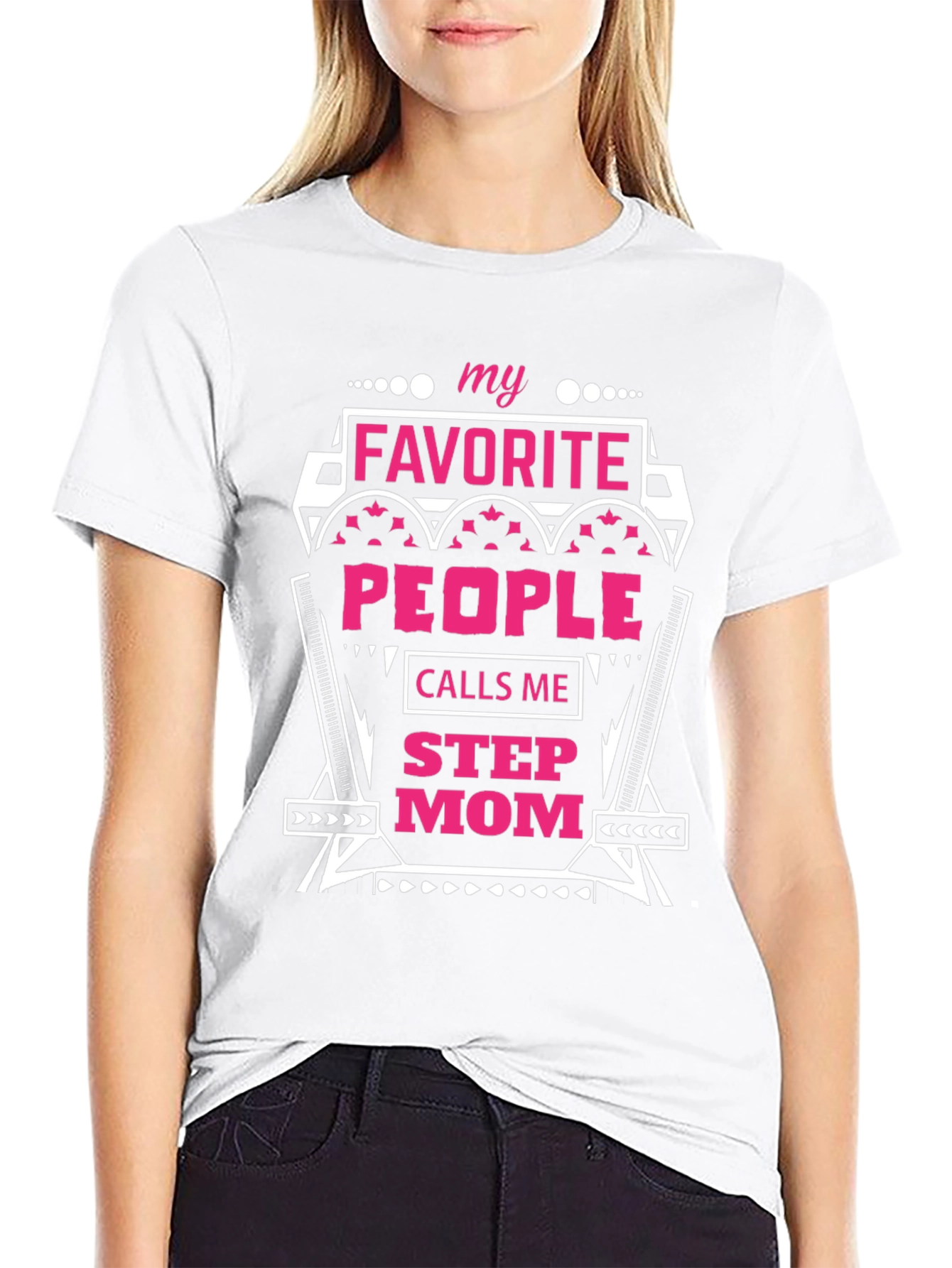 Black My Favorite People Call Me Step Mom T-Shirt view 9