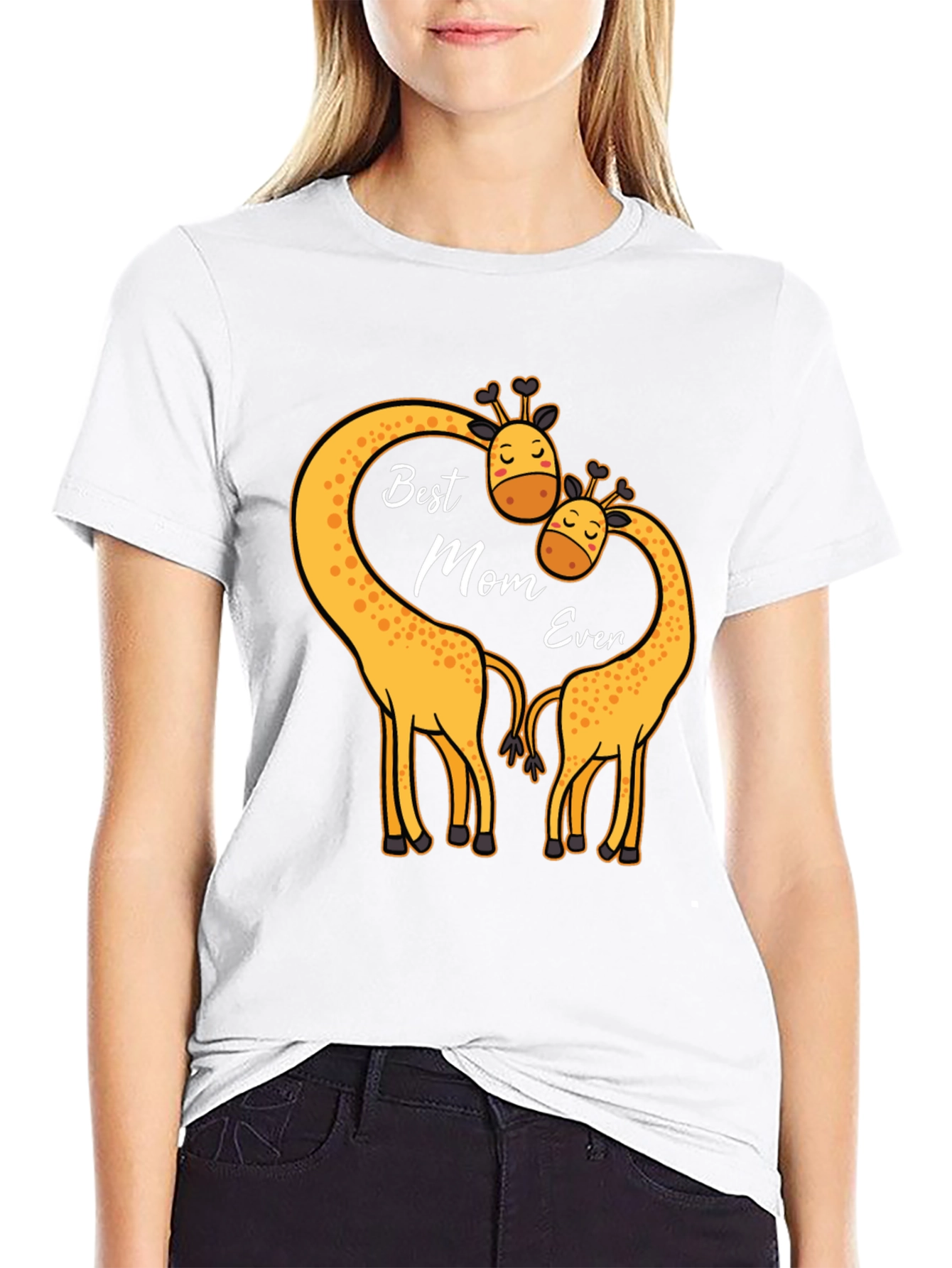 Black Best Mom Ever Giraffe T-Shirt view 9