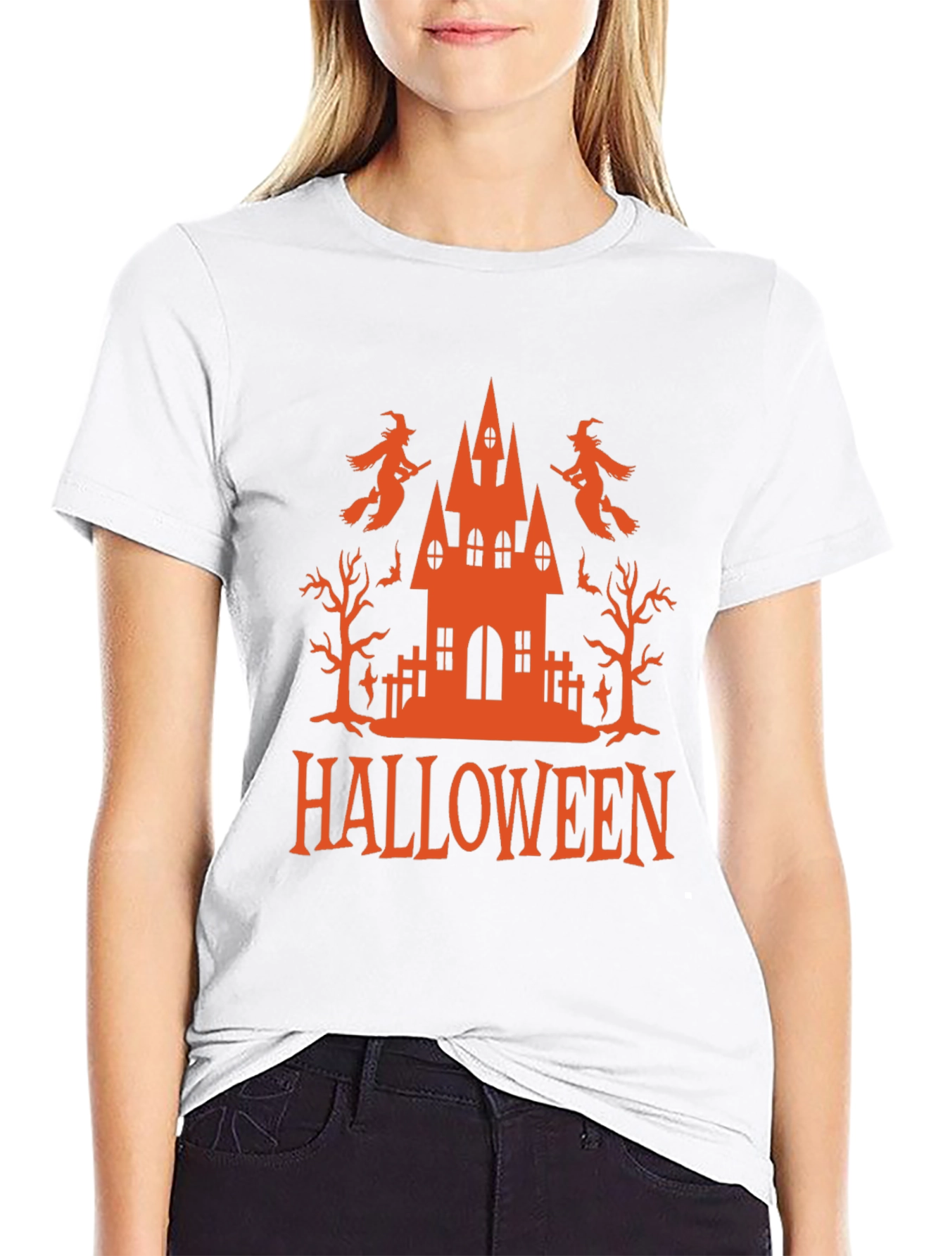 Black Halloween T-Shirt Witch Castle view 9