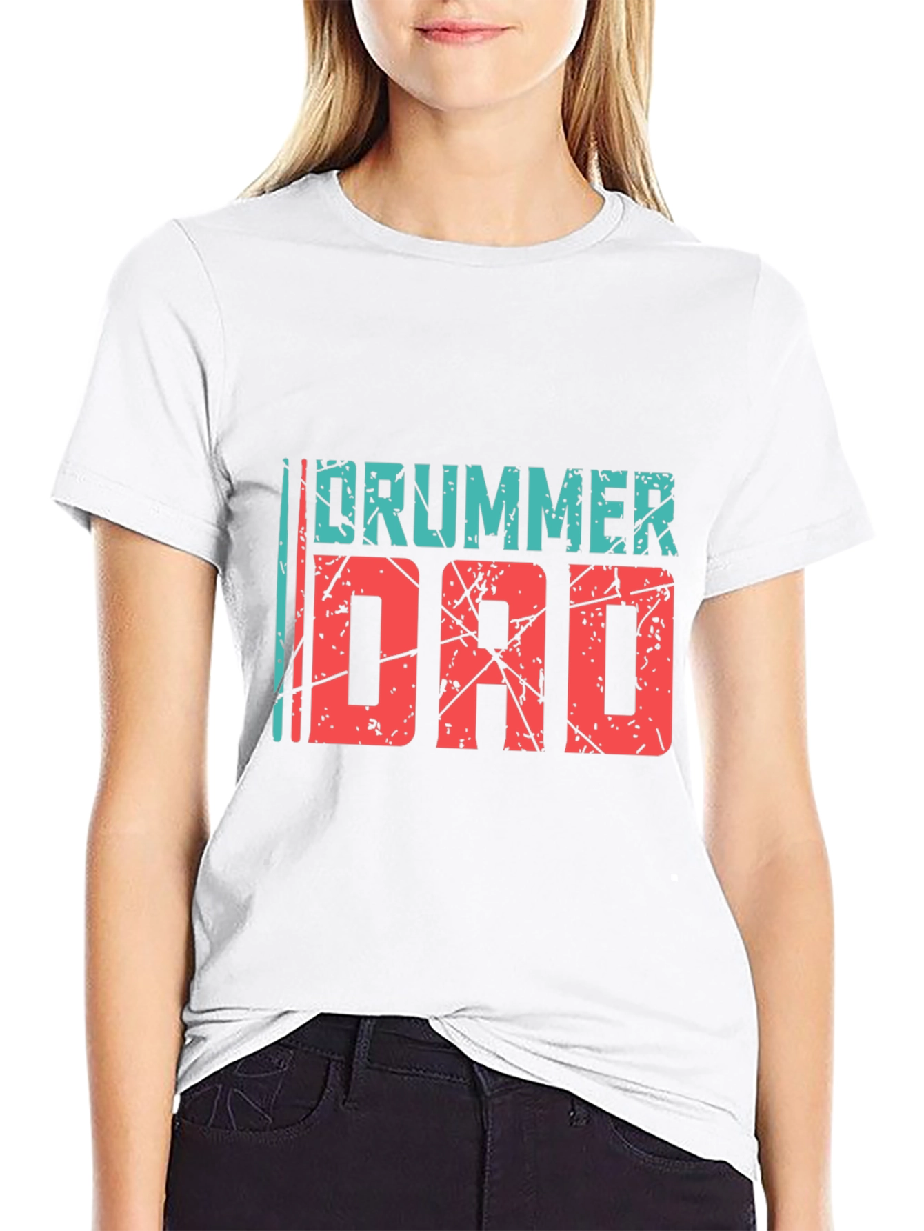 Black Drummer Dad Black Graphic Tee view 9