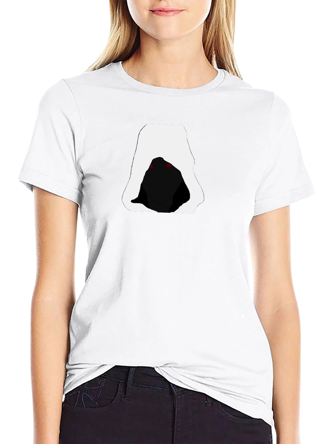 Black Hooded Figure Graphic Tee - Men's Black T-Shirt view 9