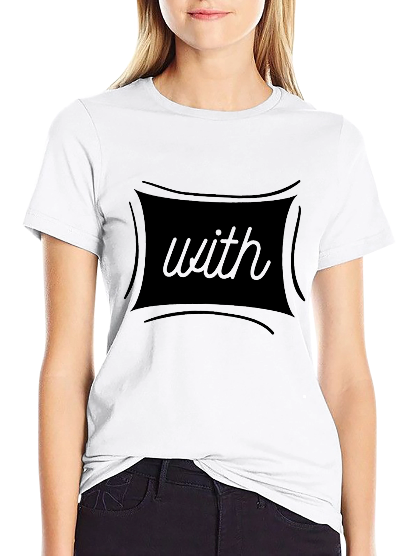 Black Men's Black T-Shirt with "with" Graphic view 9