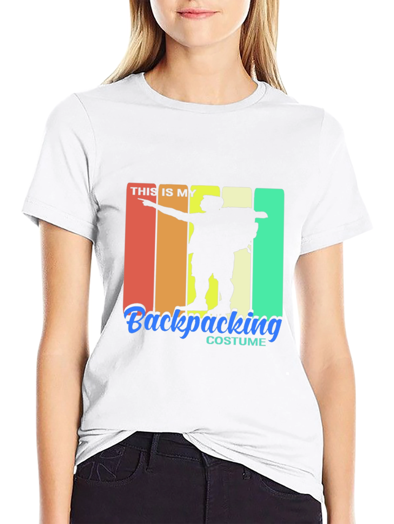 Black Backpacking Costume T-Shirt view 9