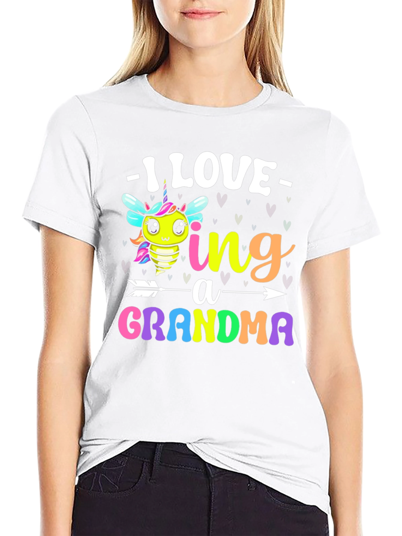 Black I Love Being a Grandma T-Shirt view 9