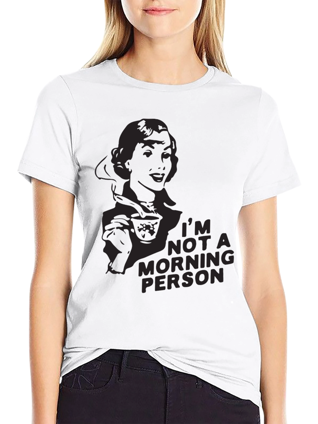 Black I'm Not A Morning Person Graphic T-Shirt view 9