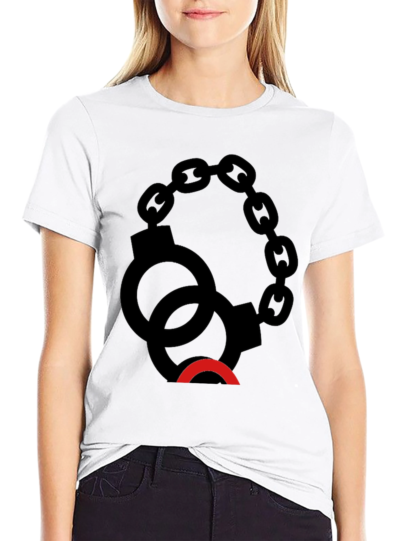 Black Handcuff Graphic Tee - Edgy Style view 9