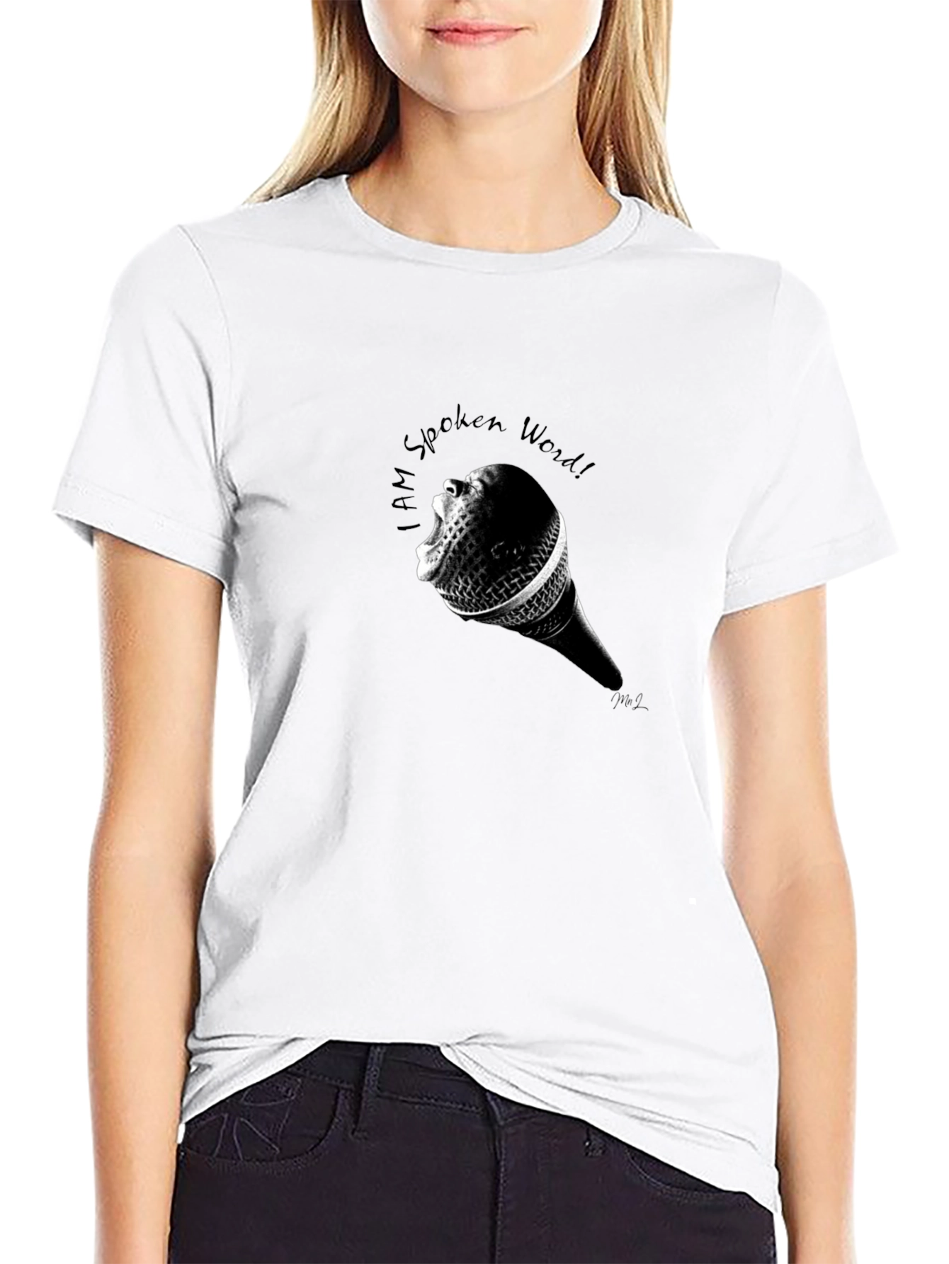Black I AM Spoken Word! Black Graphic T-Shirt view 9