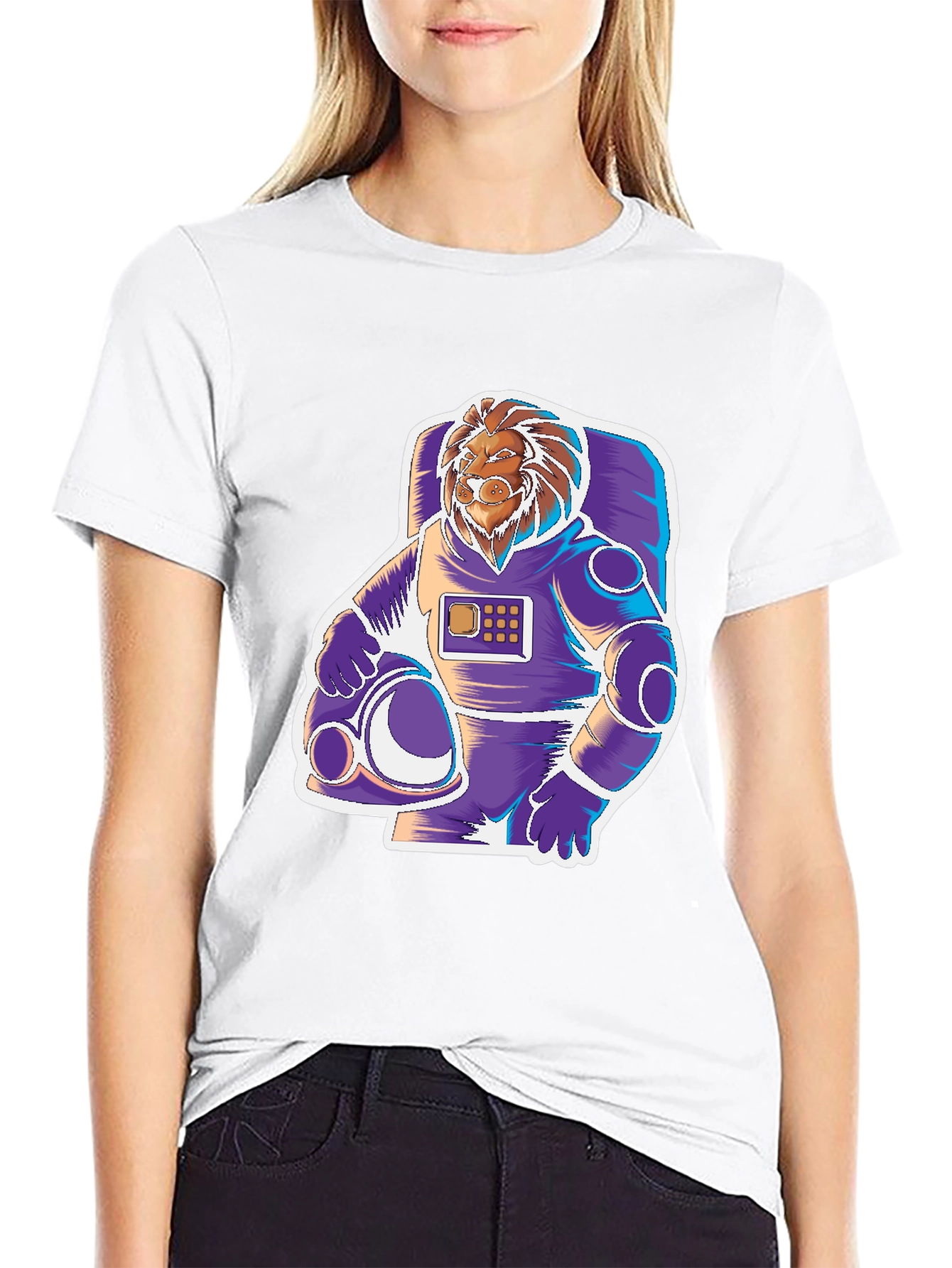 Black Lion Astronaut Graphic Tee - Space Explorer view 9