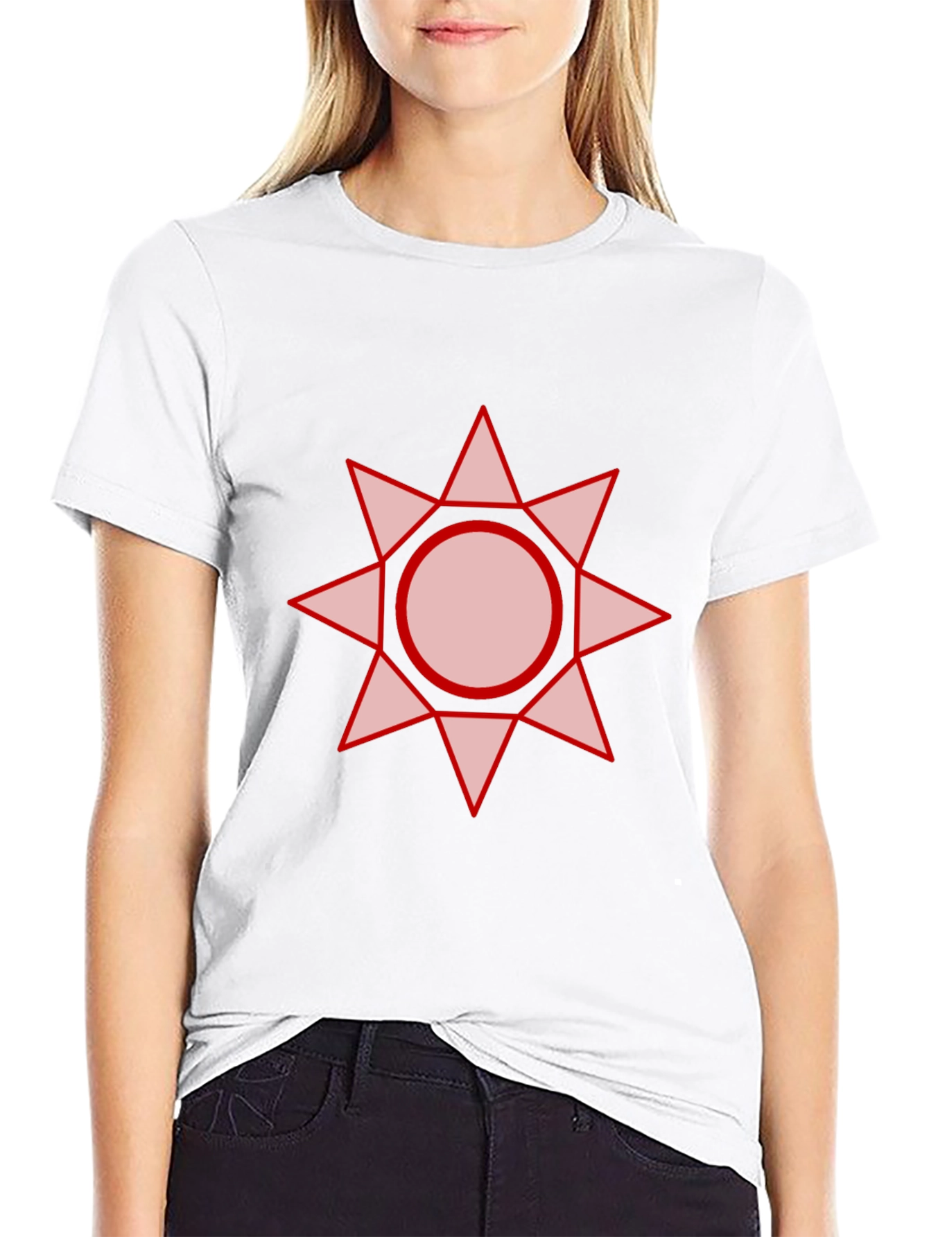 Black Geometric Star Graphic Tee - Black view 9
