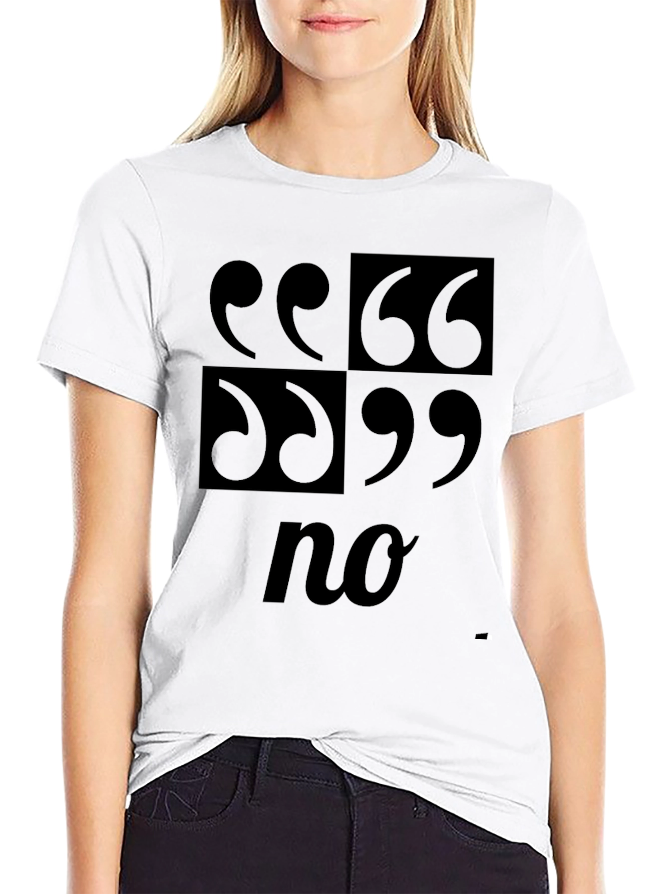 Black Quotation Marks Funny T-Shirt view 9