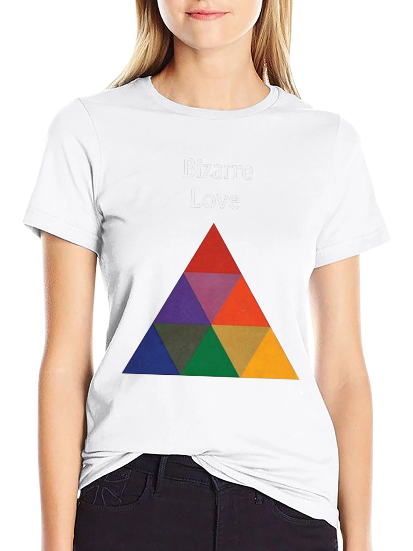 Black Bizarre Love Graphic Tee - Bold Triangle Design view 9
