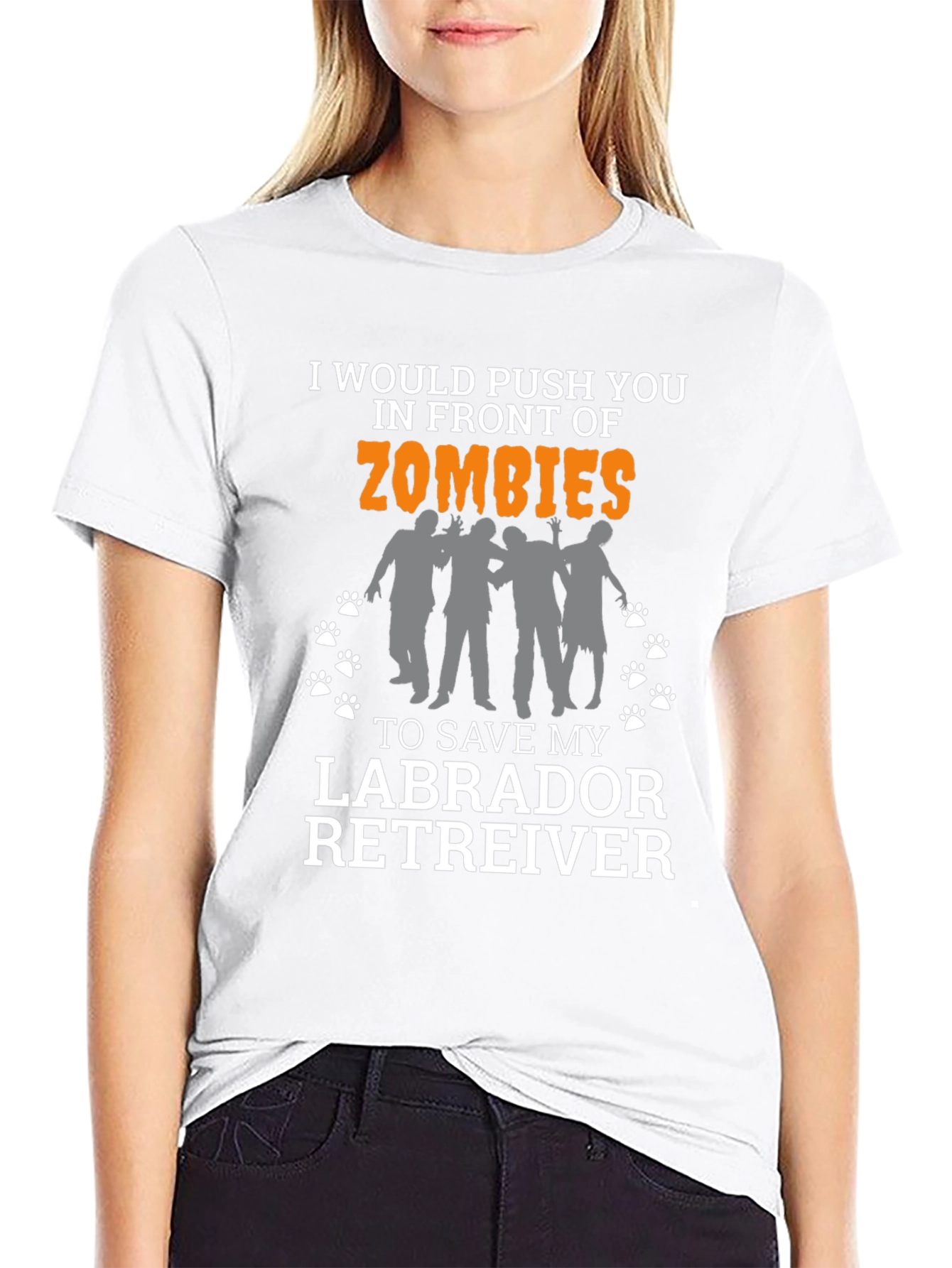 Black Zombie Labrador Retriever T-Shirt view 9