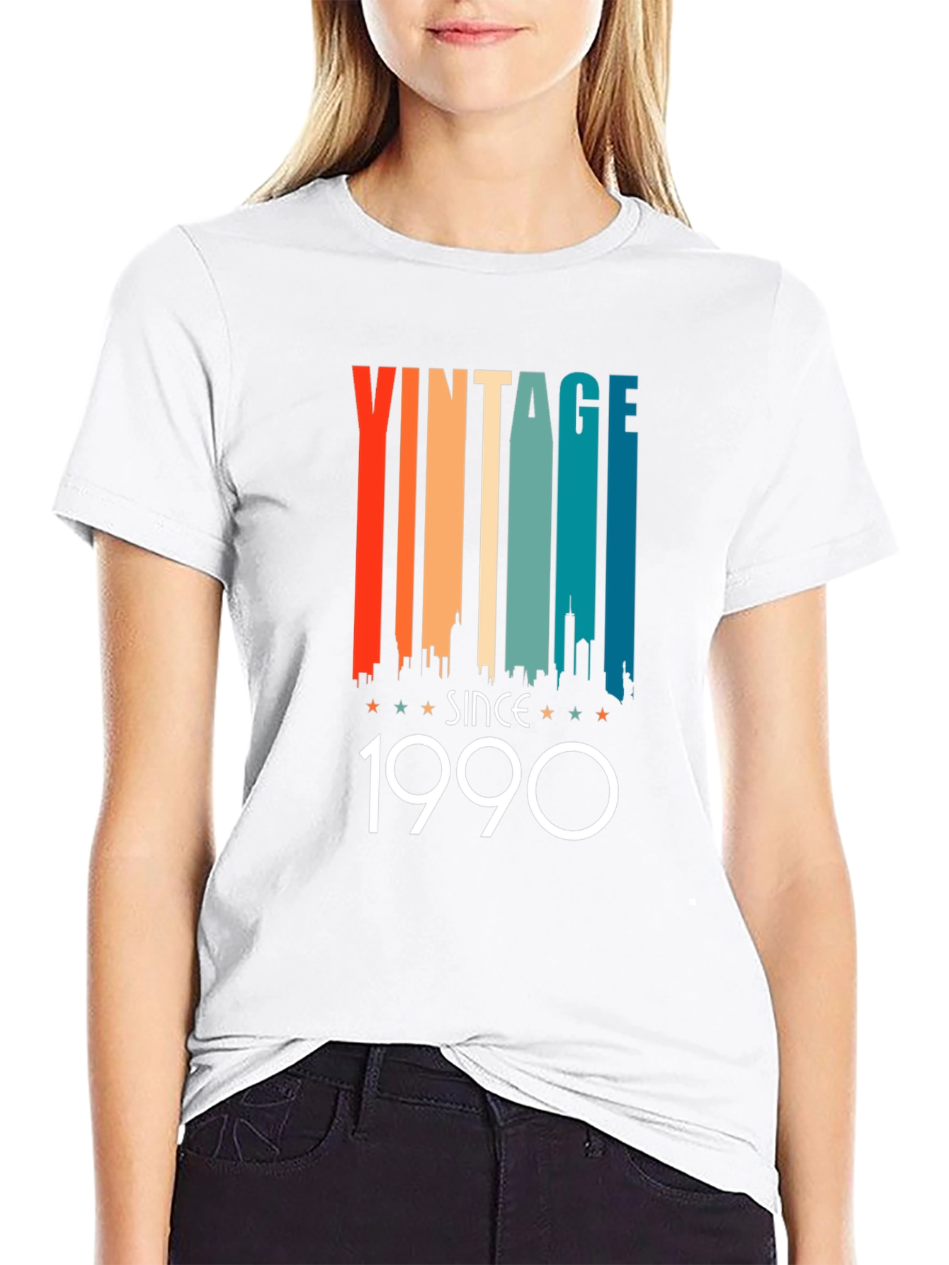 Black Vintage Since 1990 Graphic Tee - Retro Birthday Shirt view 9