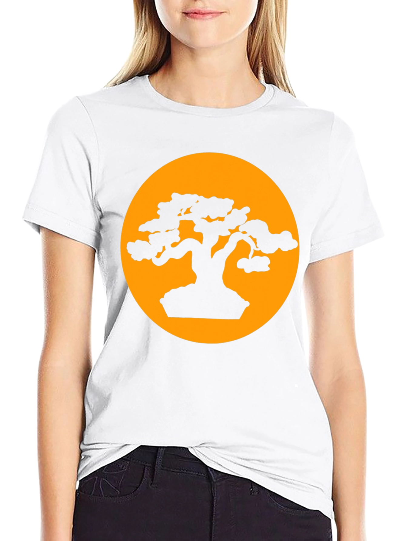 Black Bonsai Tree Silhouette T-Shirt - Artistic Zen Design view 9