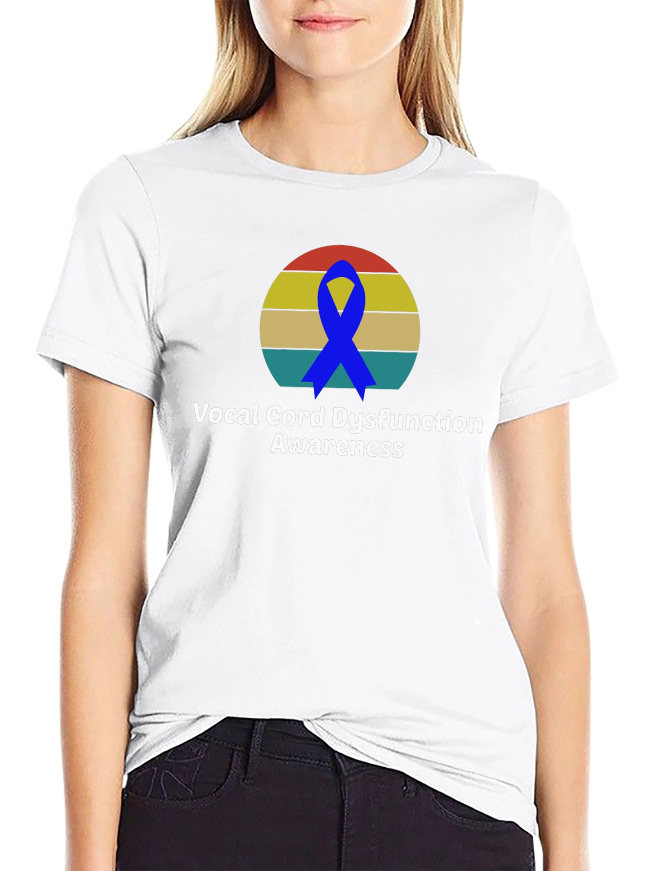 Black Vocal Cord Dysfunction Awareness T-Shirt view 9