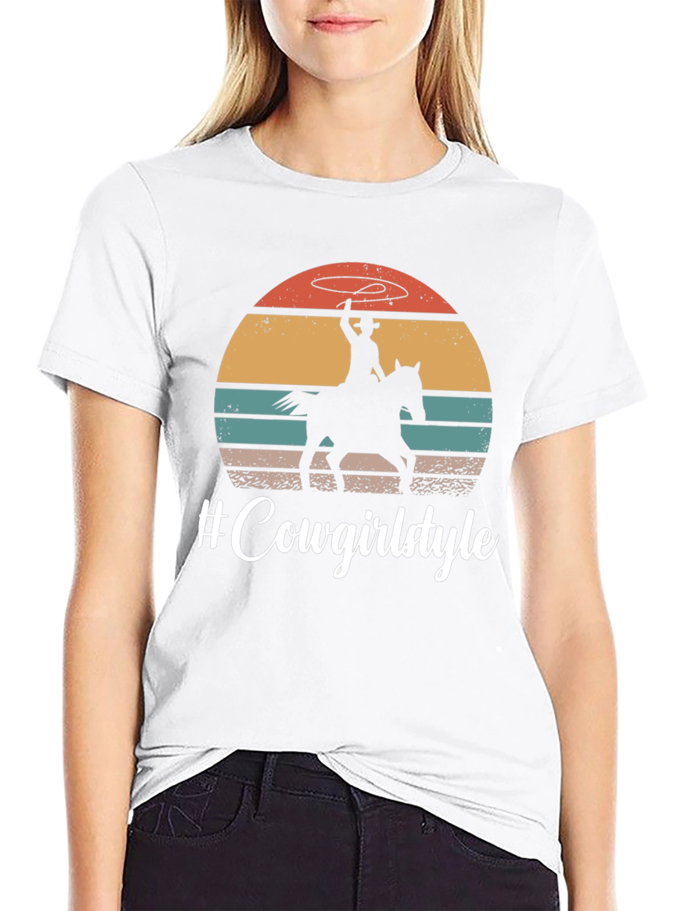 Black Cowgirl Style Graphic T-Shirt view 9
