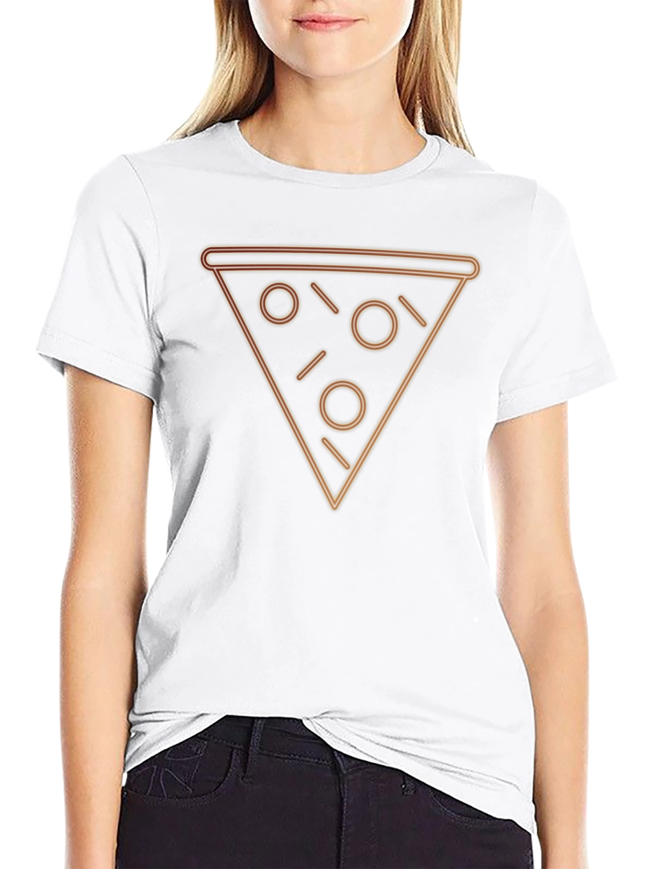 Neon Pizza Slice Graphic Tee - Trendy Casual Wear - 9