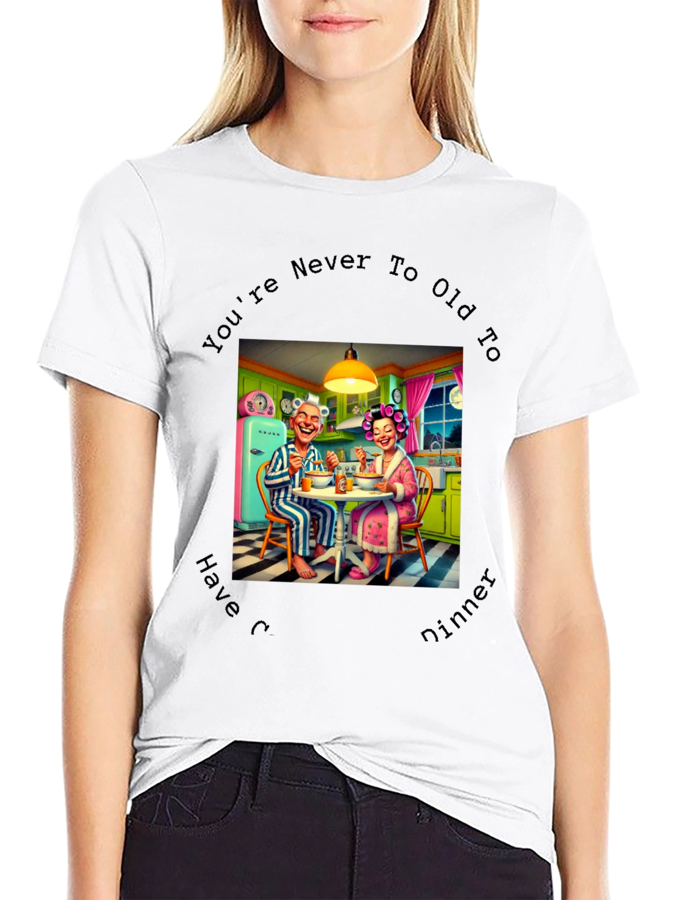 Black Funny "Never too old" Dinner T-Shirt view 9
