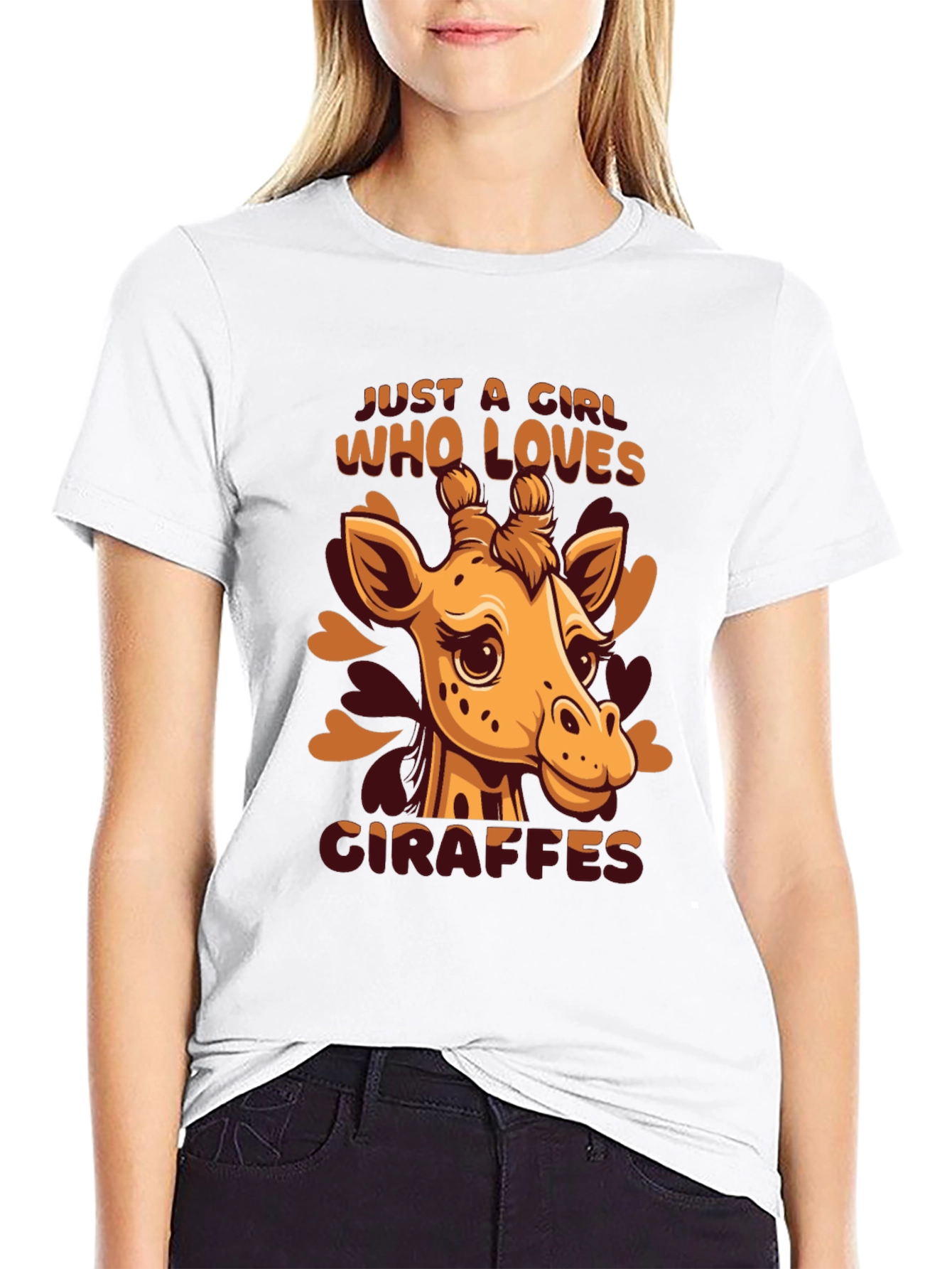 Black Giraffe Lover T-Shirt - Cute Animal Graphic Tee view 9