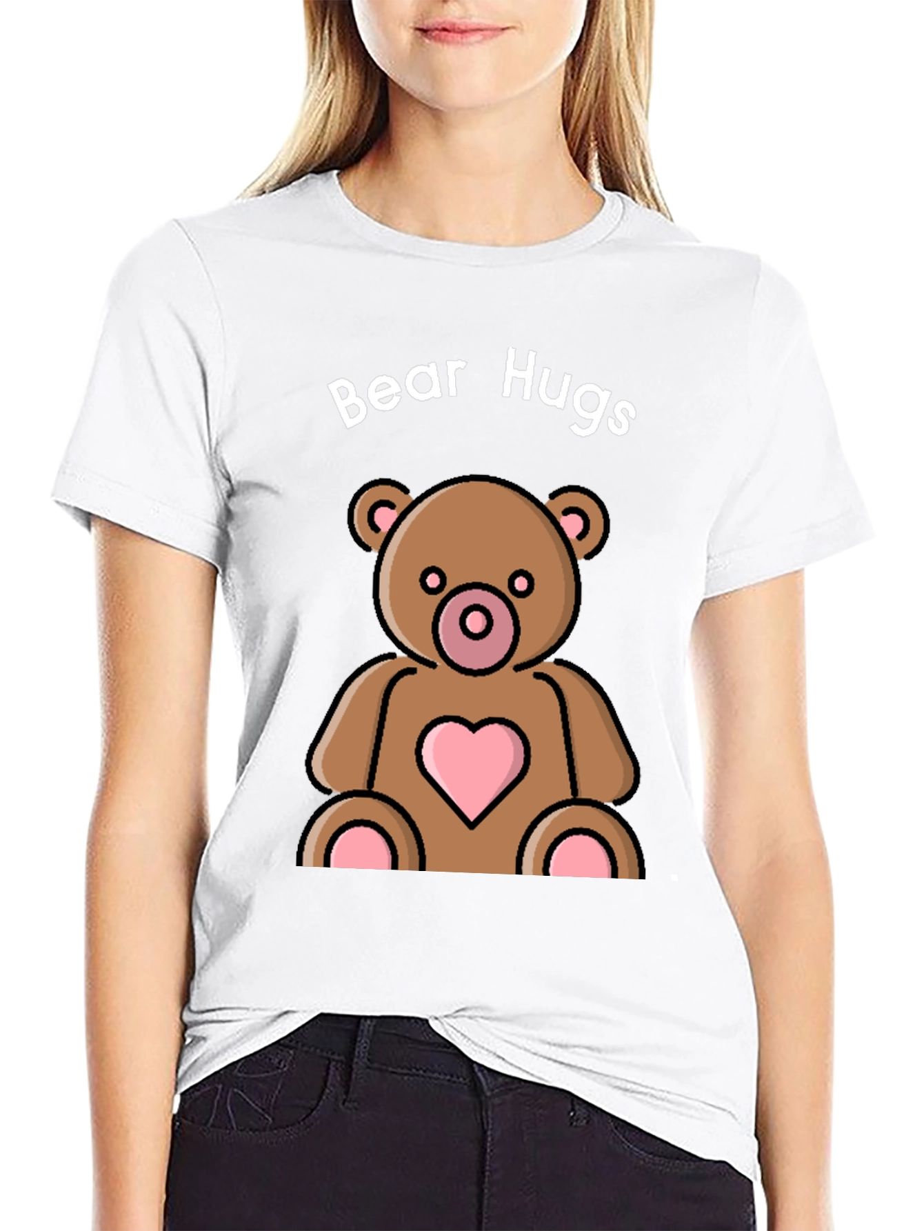 Black Bear Hugs Graphic Tee - Cute & Comfy view 9