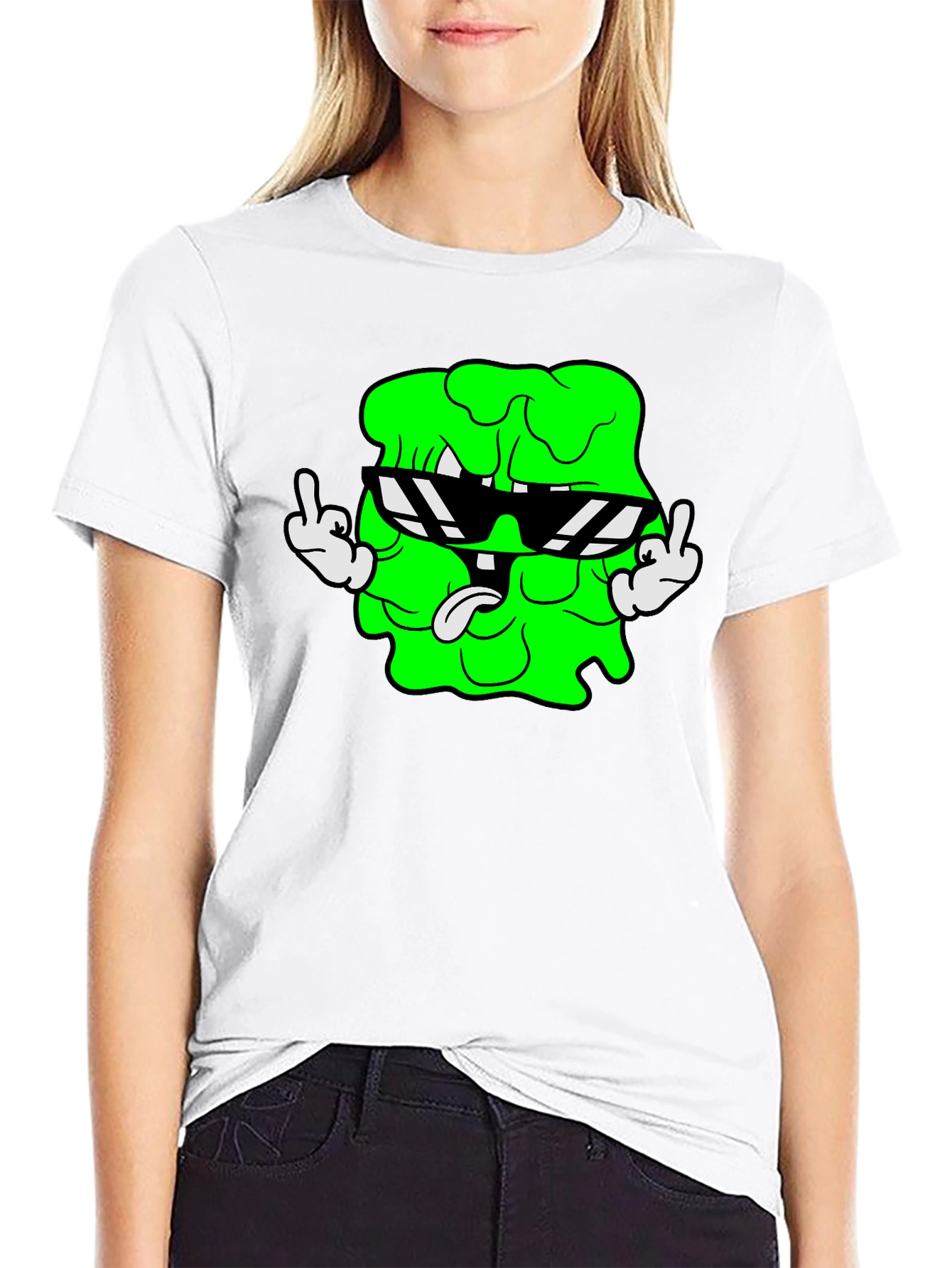 Black Cool Slime Cartoon Graphic Tee - Black view 9