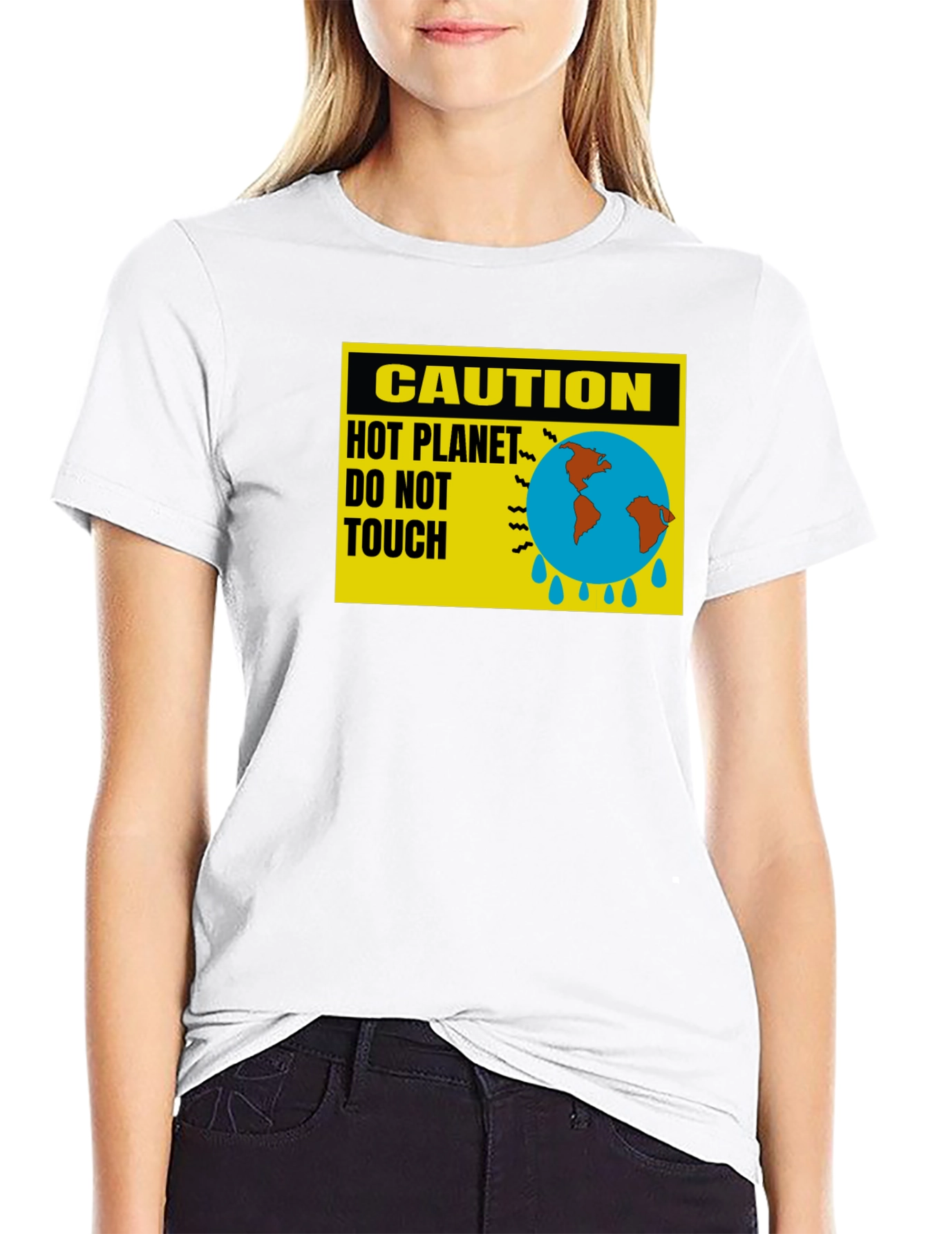 Caution Hot Planet T-Shirt - Global Warming Awareness Tee - 9