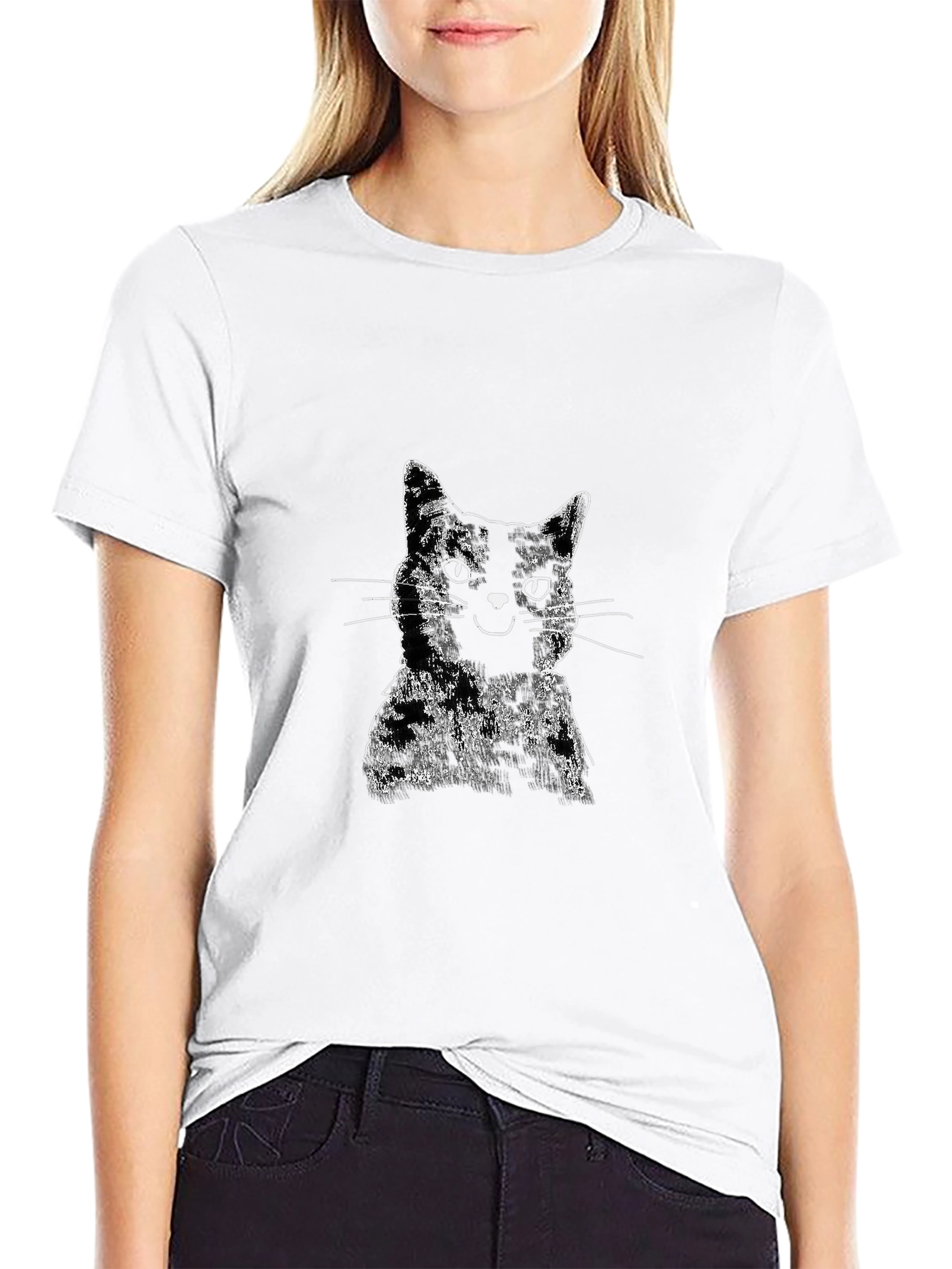 Black Black Cat Graphic T-Shirt - Men's Casual Tee view 9