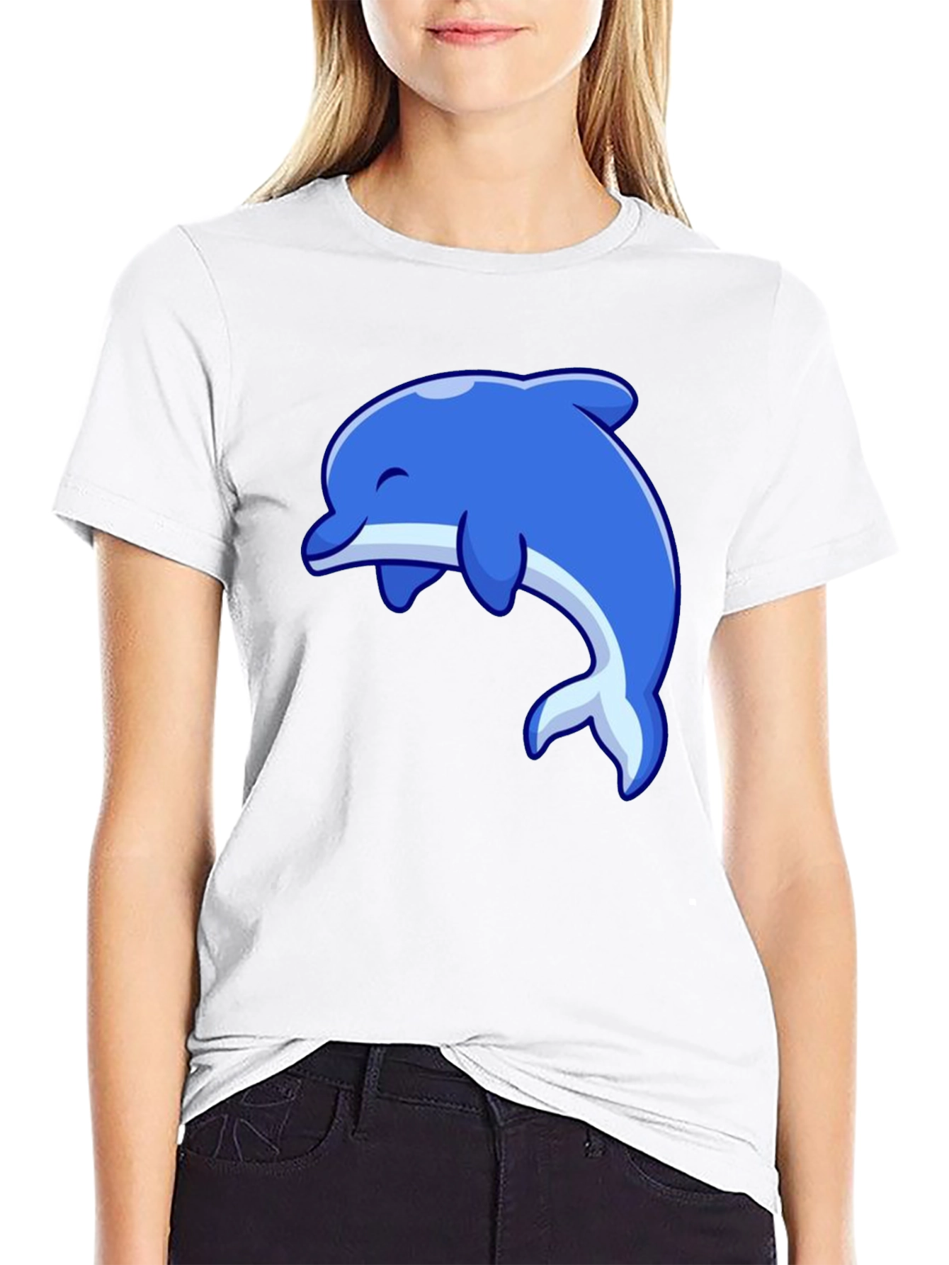 Dolphin Graphic Tee - Black Short Sleeve - 9