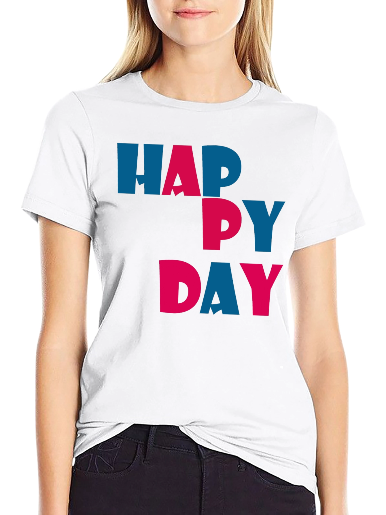 Black Happy Day Graphic Tee - Unisex Soft Cotton T-Shirt view 9