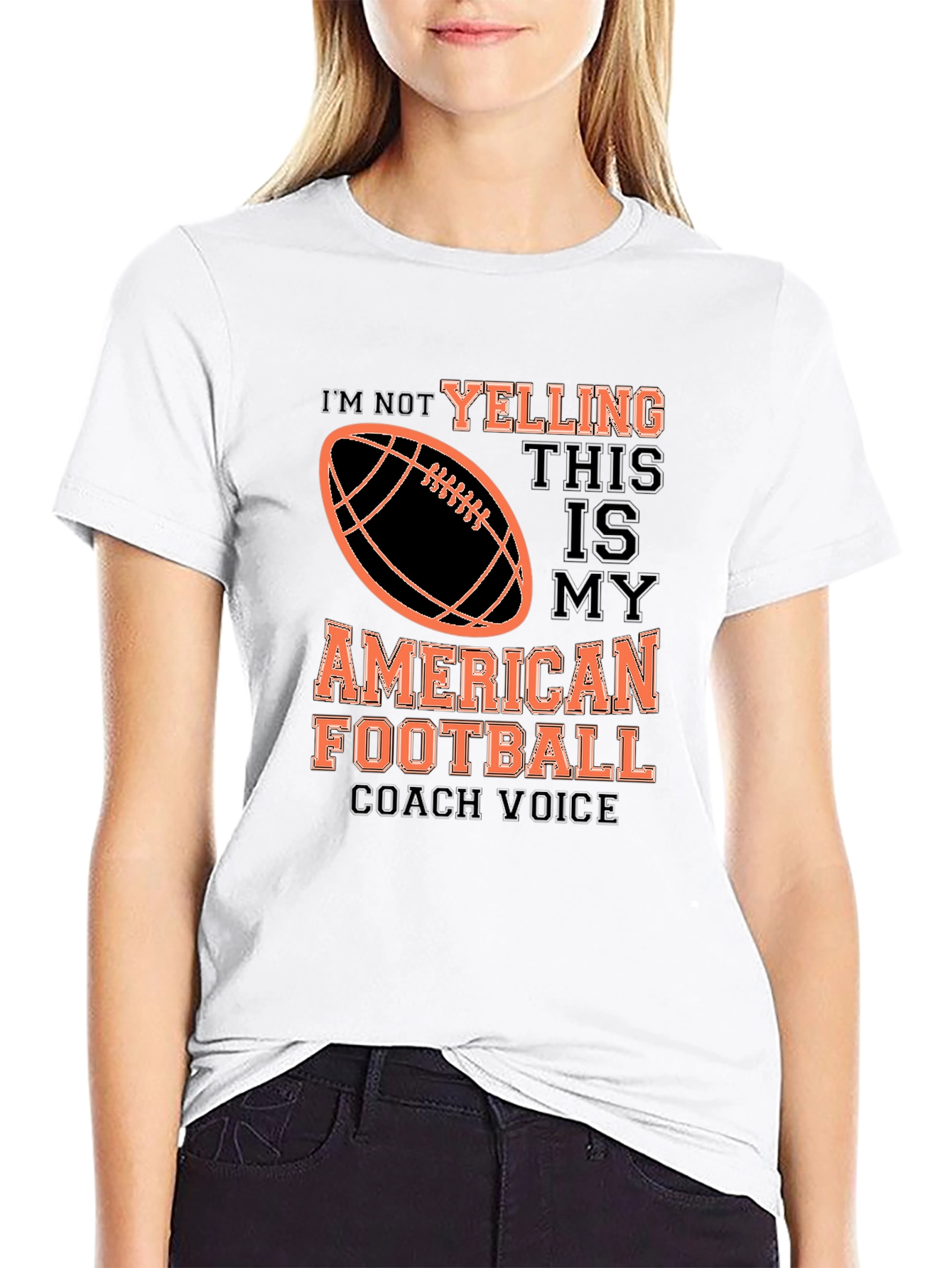 Black American Football Coach Voice Graphic Tee view 9