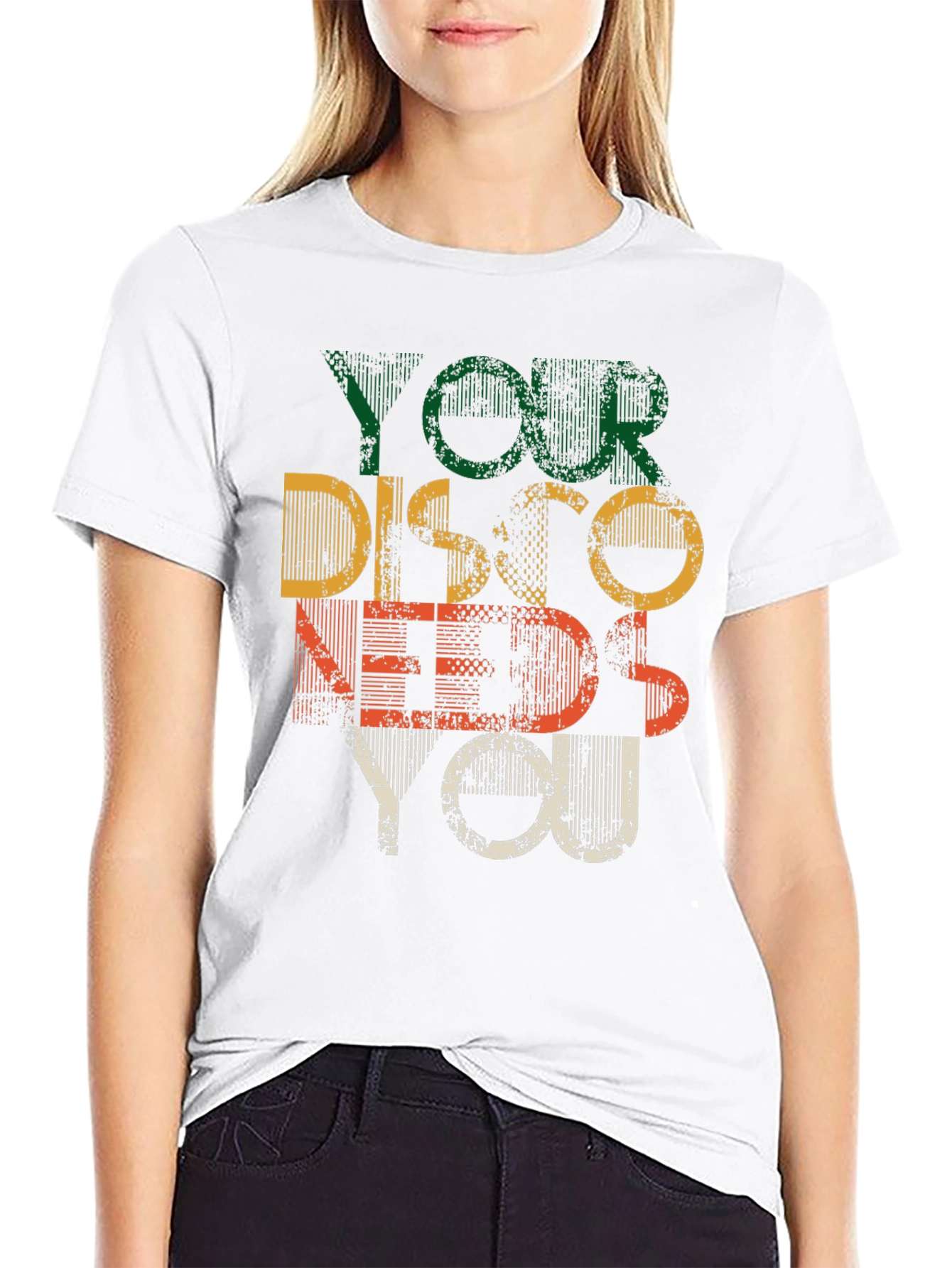 Black Retro Disco Needs You Graphic T-Shirt view 9