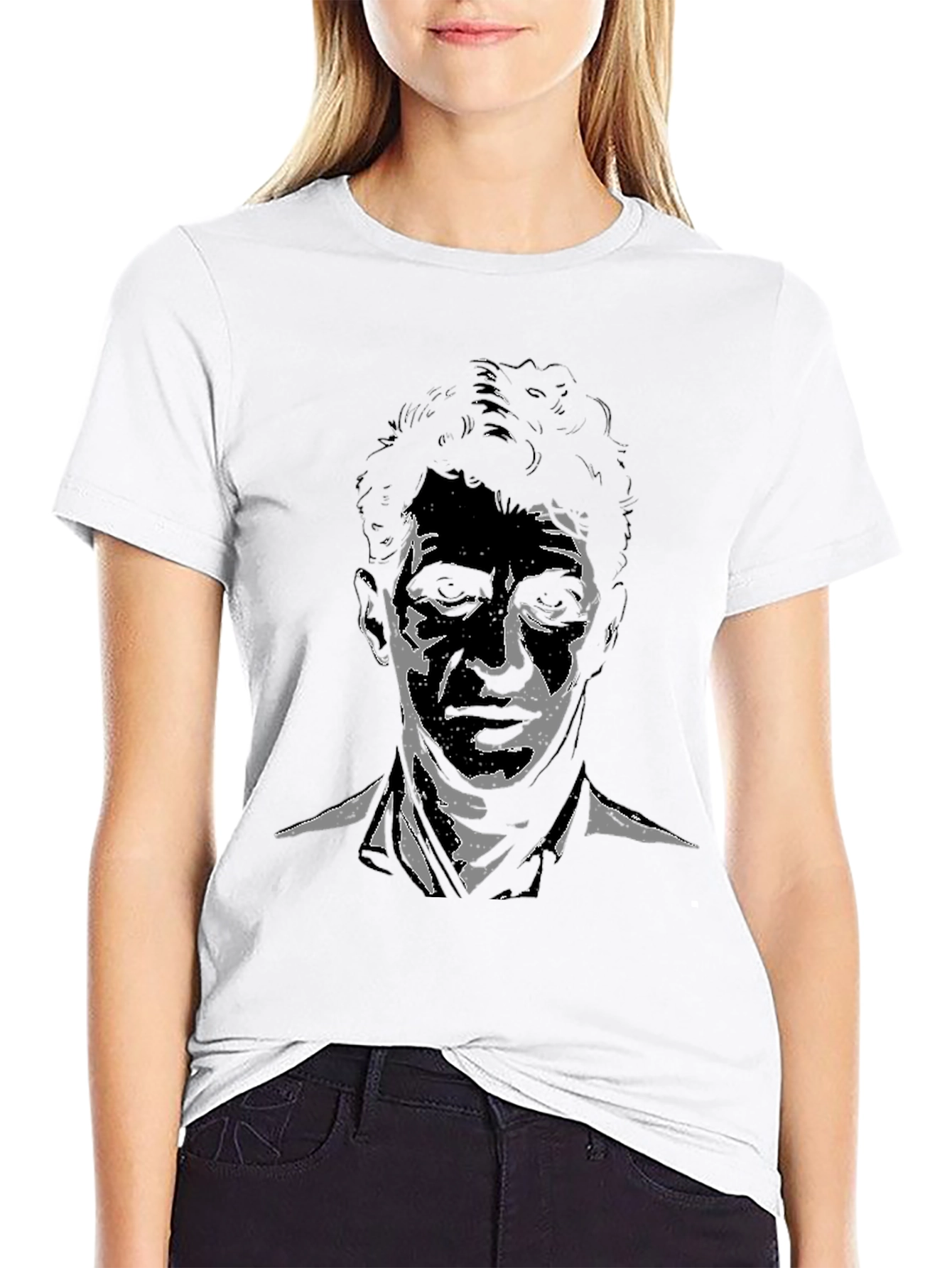 Black Abstract Graphic Print Black T-Shirt view 9