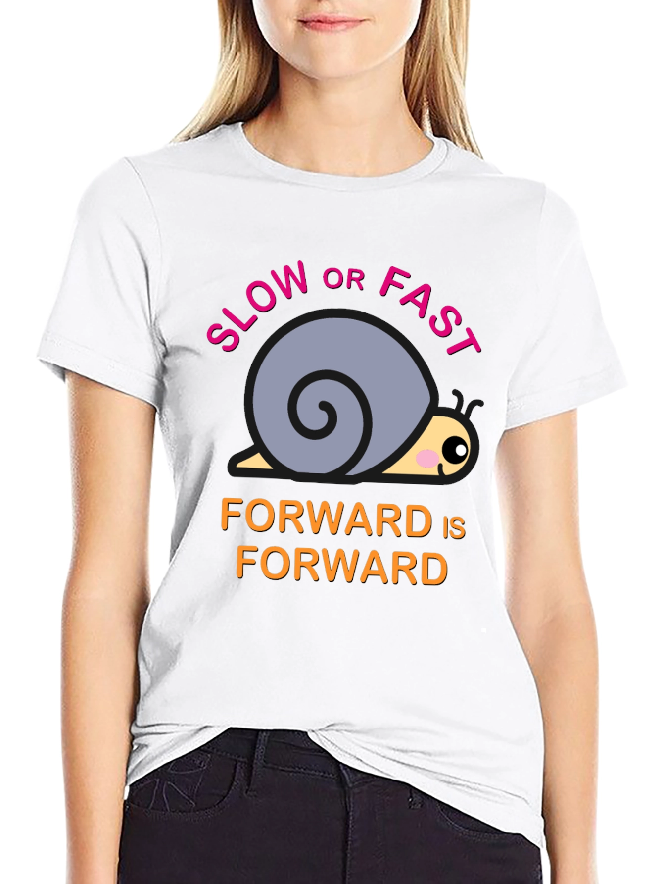 Black Snail T-Shirt: Slow or Fast, Forward is Forward view 9