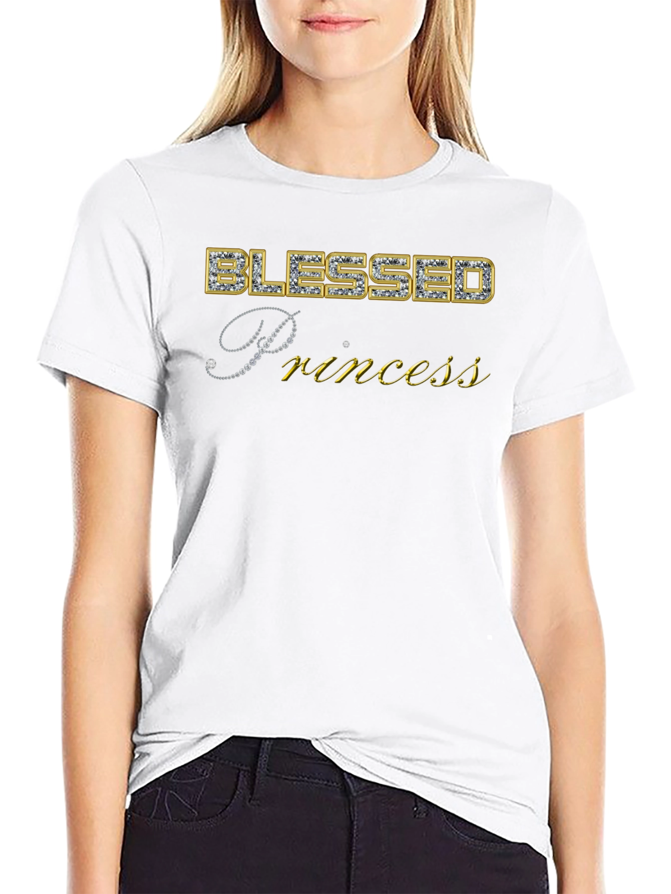 Black Blessed Princess Graphic Tee view 9