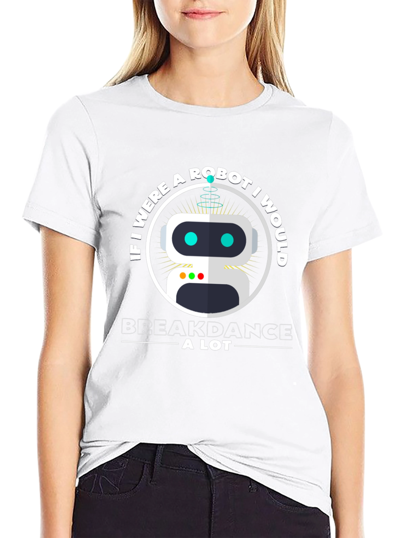 Black Robot Breakdance T-Shirt - Fun Graphic Tee view 9
