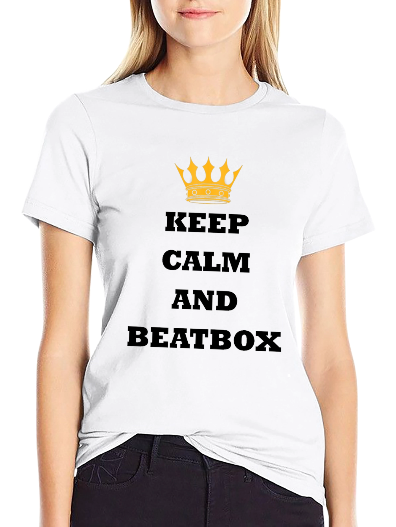 Black Keep Calm and Beatbox Black T-Shirt view 9