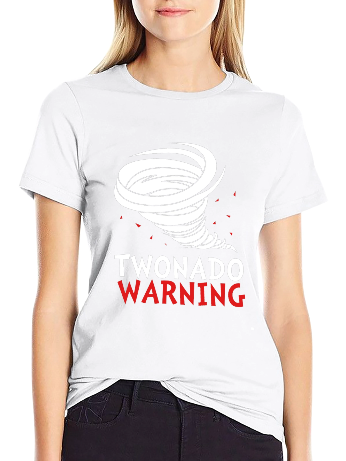 Black Twonado Warning Novelty Graphic T-Shirt view 9