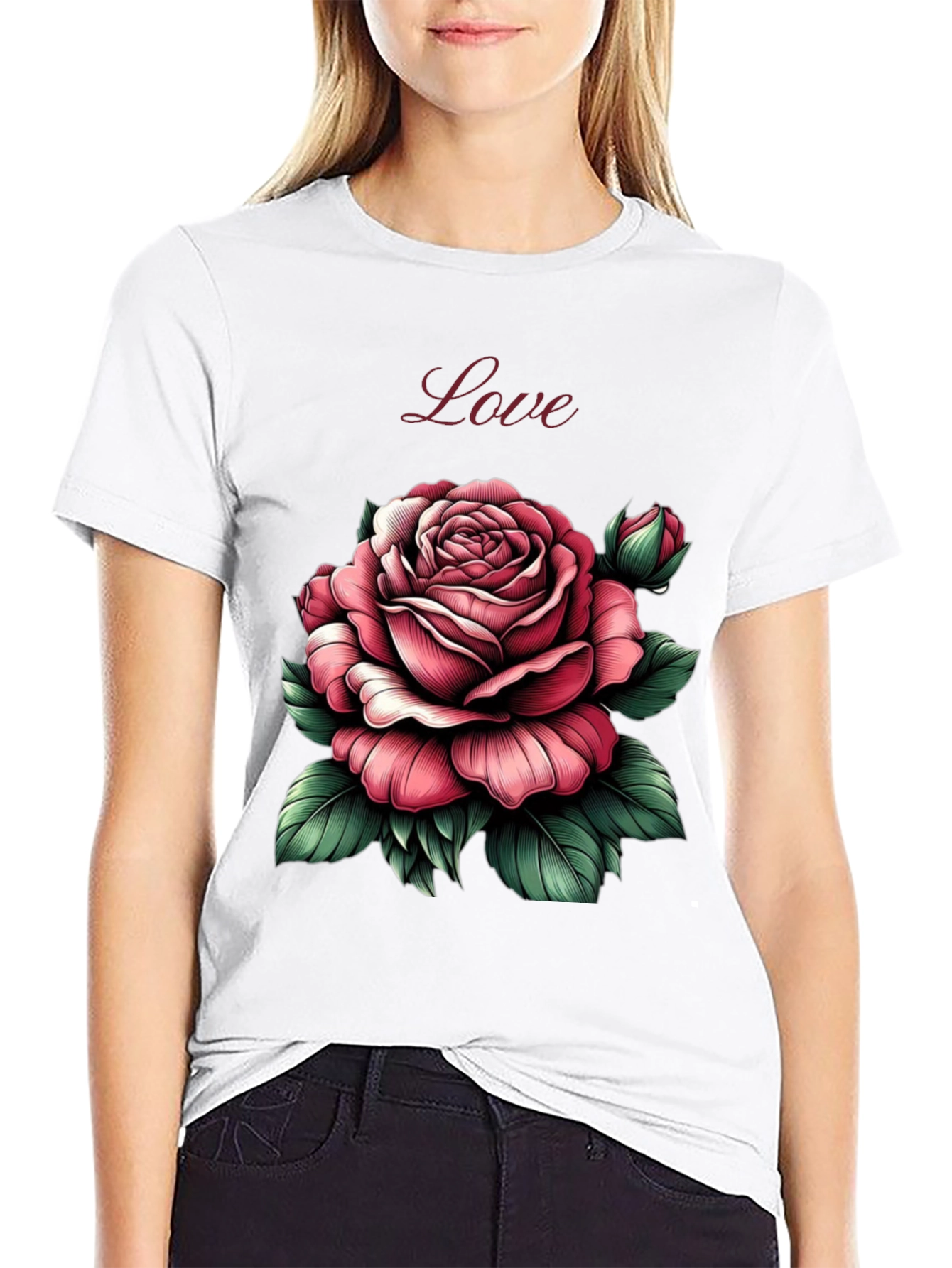 Love Rose Graphic Tee - Soft Cotton Blend - 9