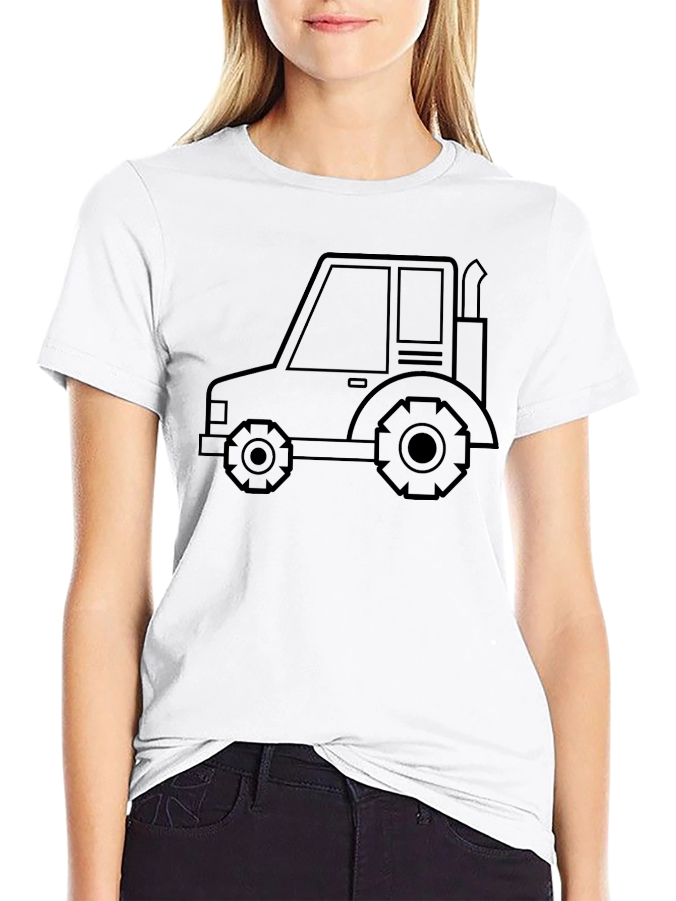 Black Tractor Graphic Tee - Black Cotton Comfort view 9