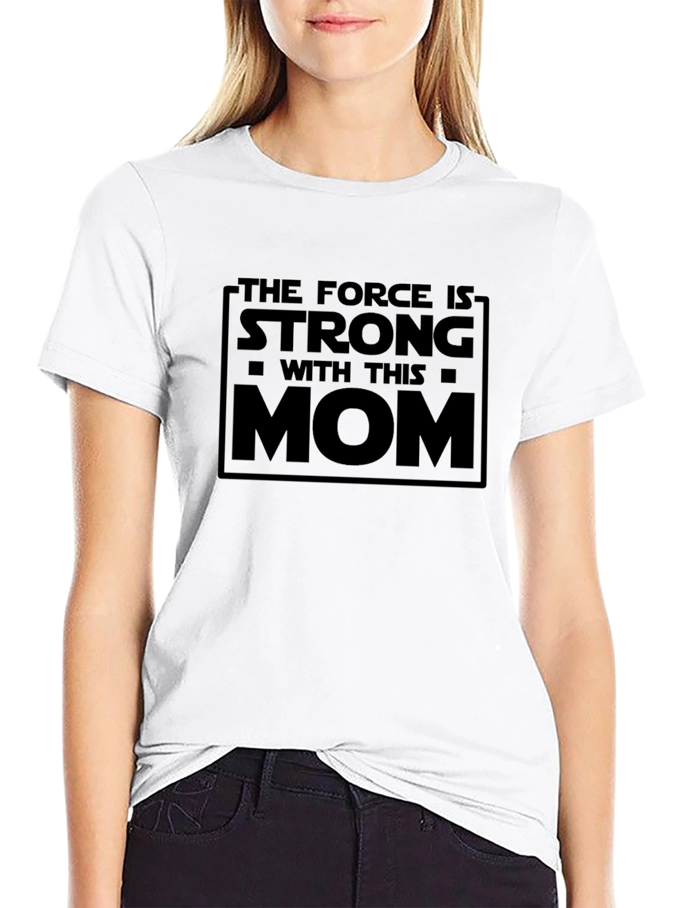 Black Force is Strong Mom Graphic T-Shirt view 9