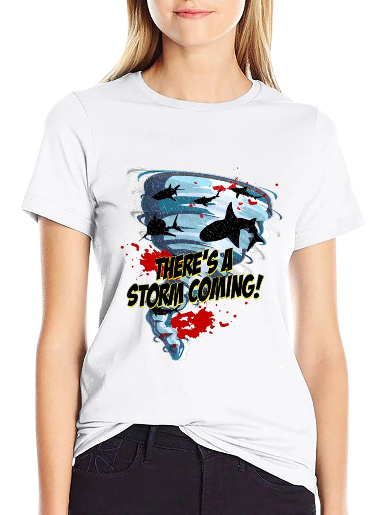 Black Sharknado Graphic T-Shirt view 9