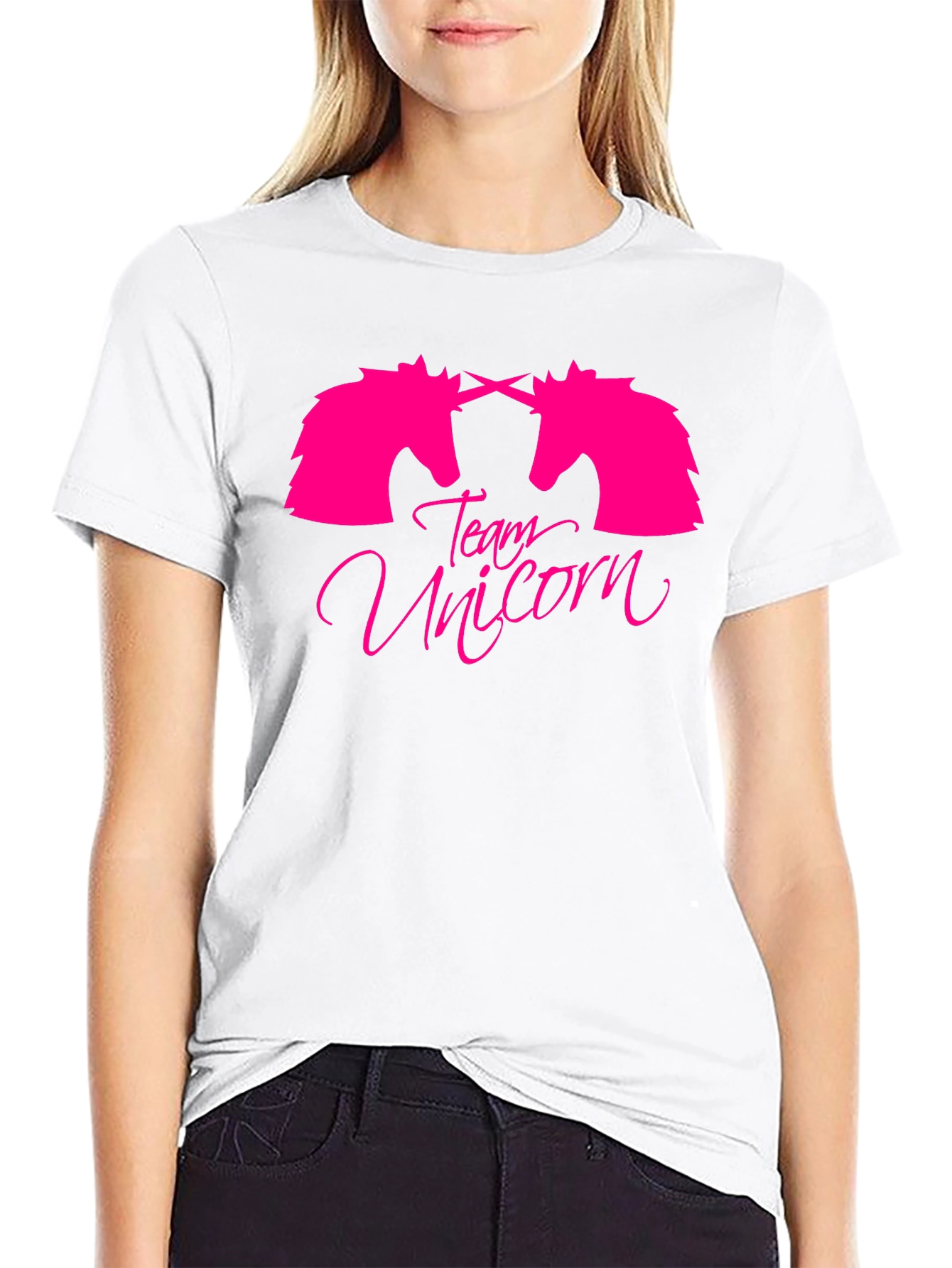 Black Team Unicorn Graphic T-Shirt view 9