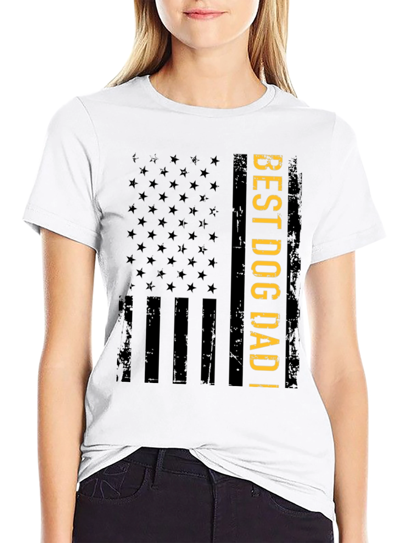 Best Dog Dad T-Shirt - American Flag Graphic - 9